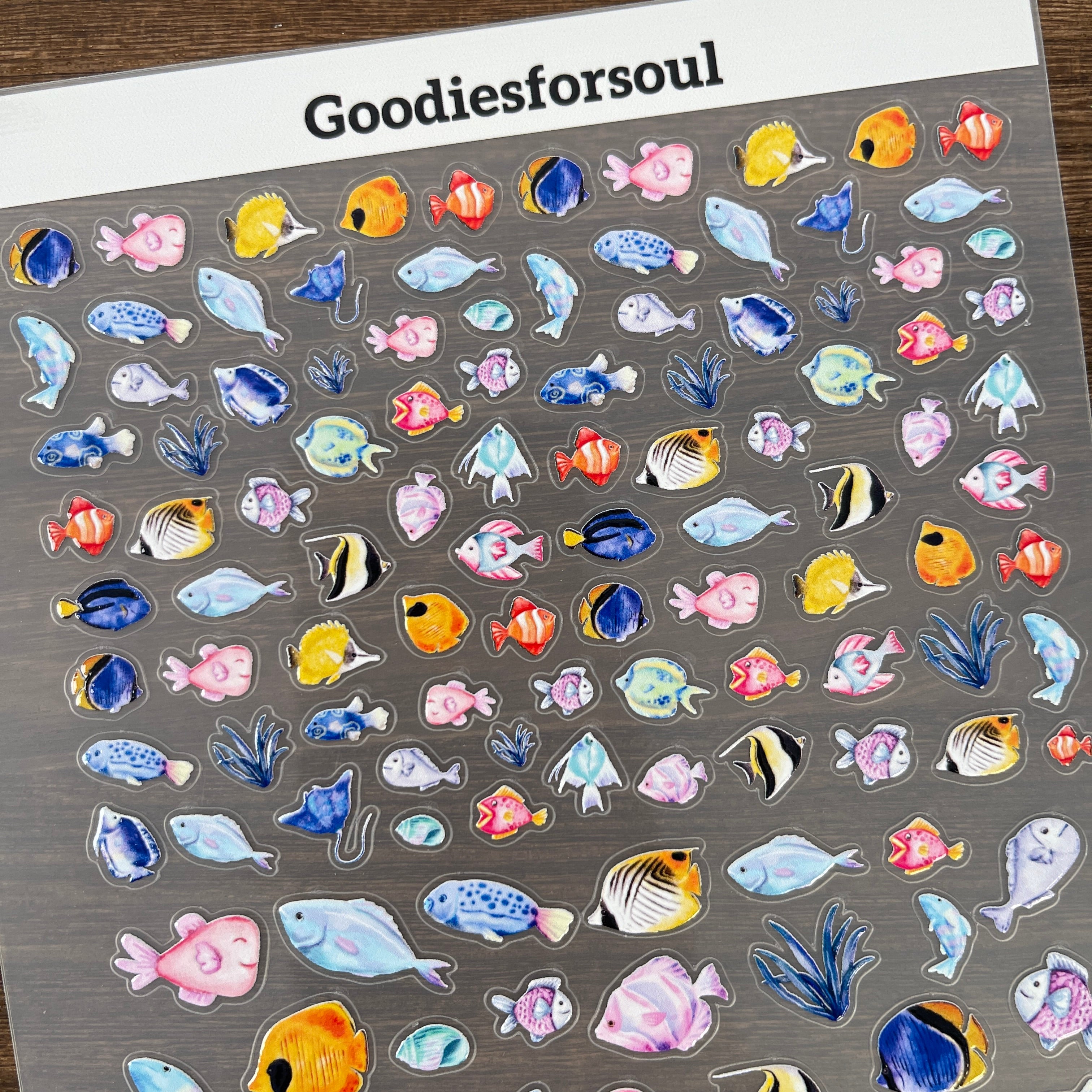 3D Colorful Fish PET Sticker 1 Pcs