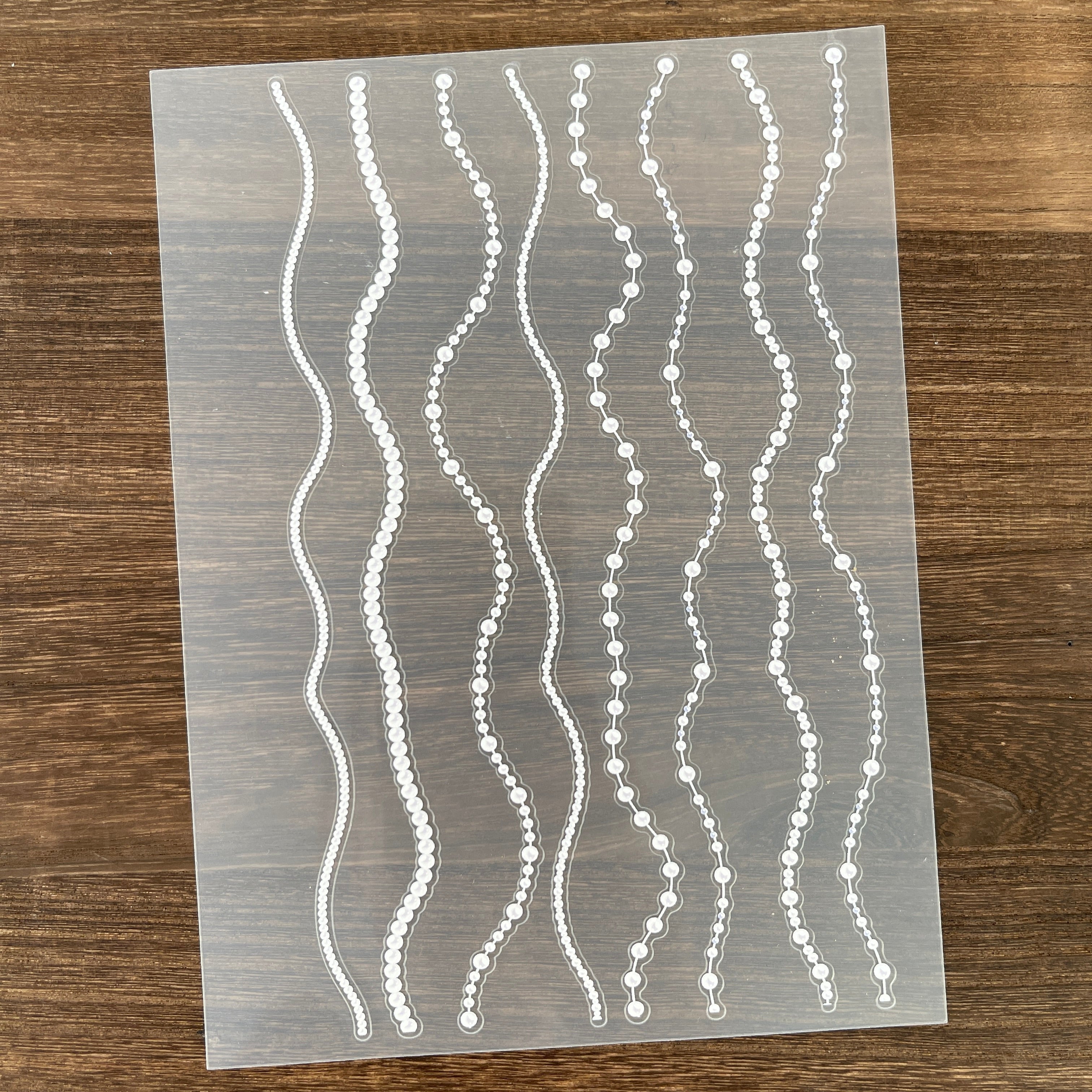 3D Pearl Necklace PET Sticker 1 Pcs