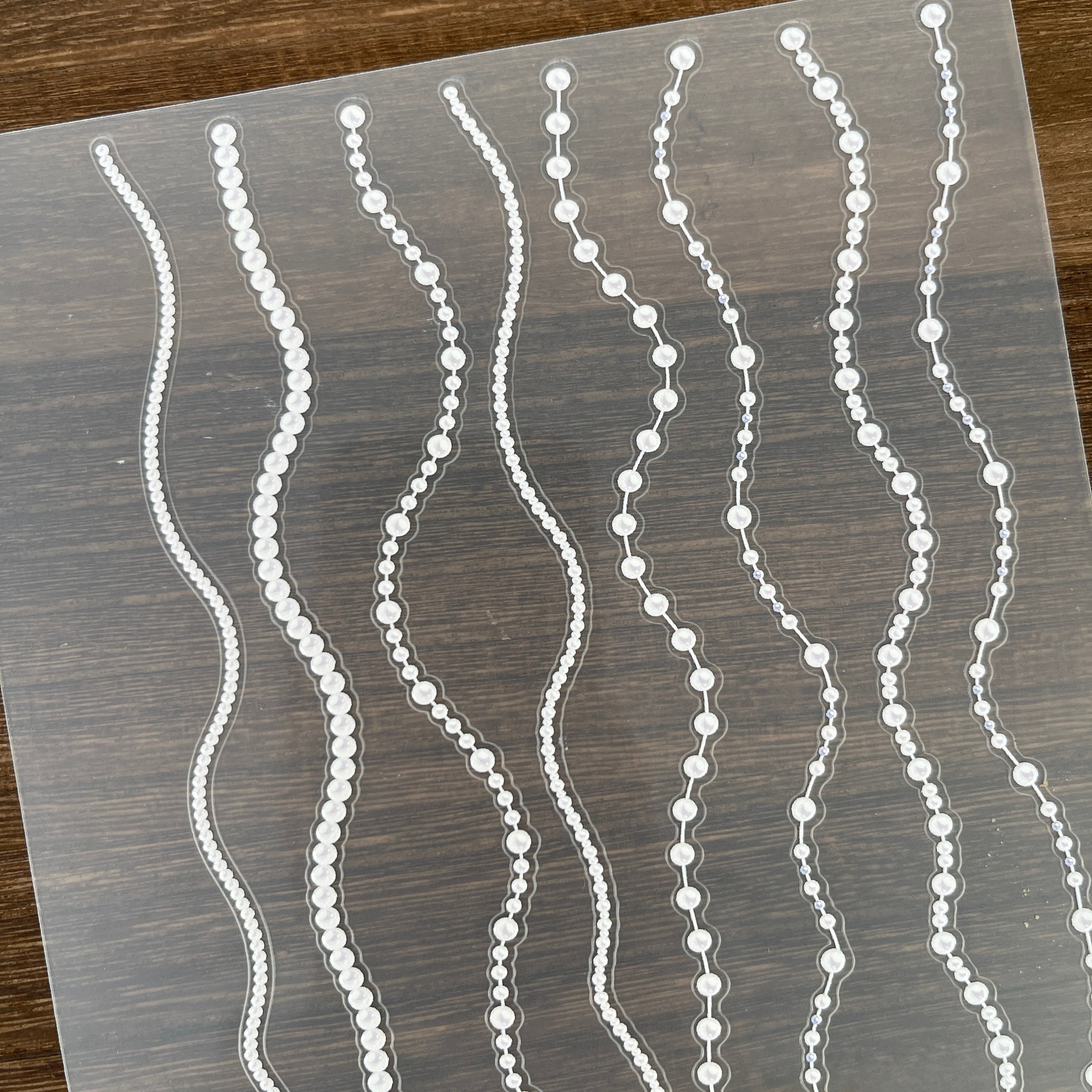 3D Pearl Necklace PET Sticker 1 Pcs