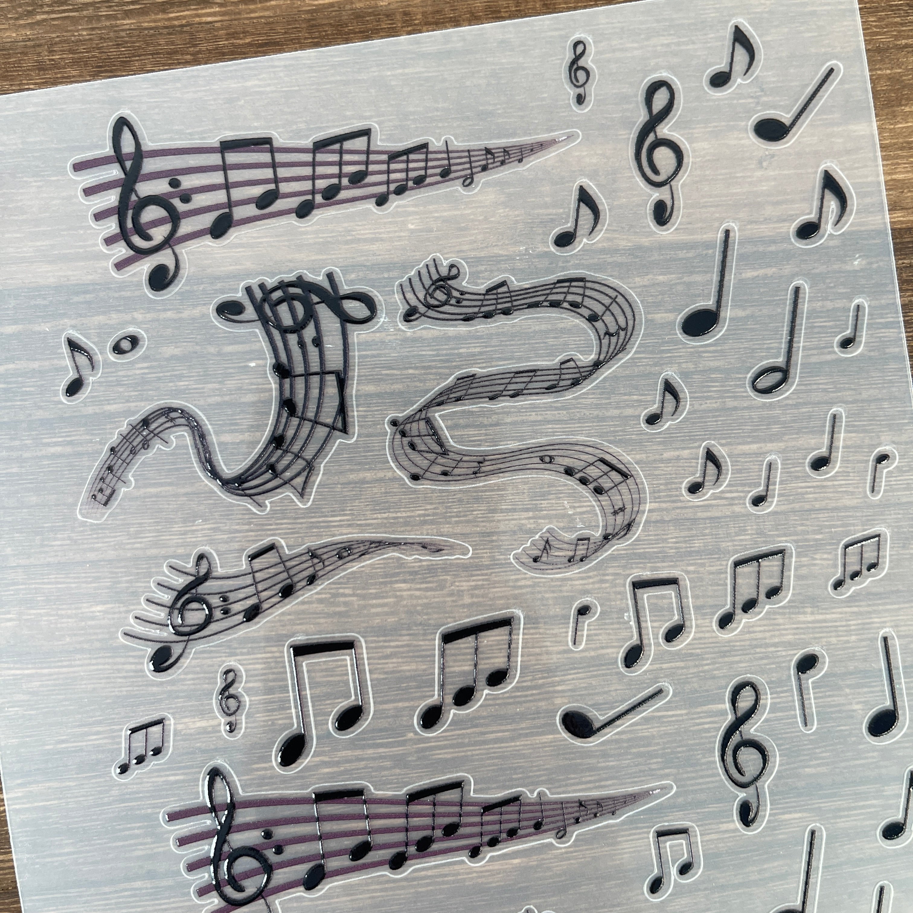 3D Musical Staff PET Sticker 1 Pcs