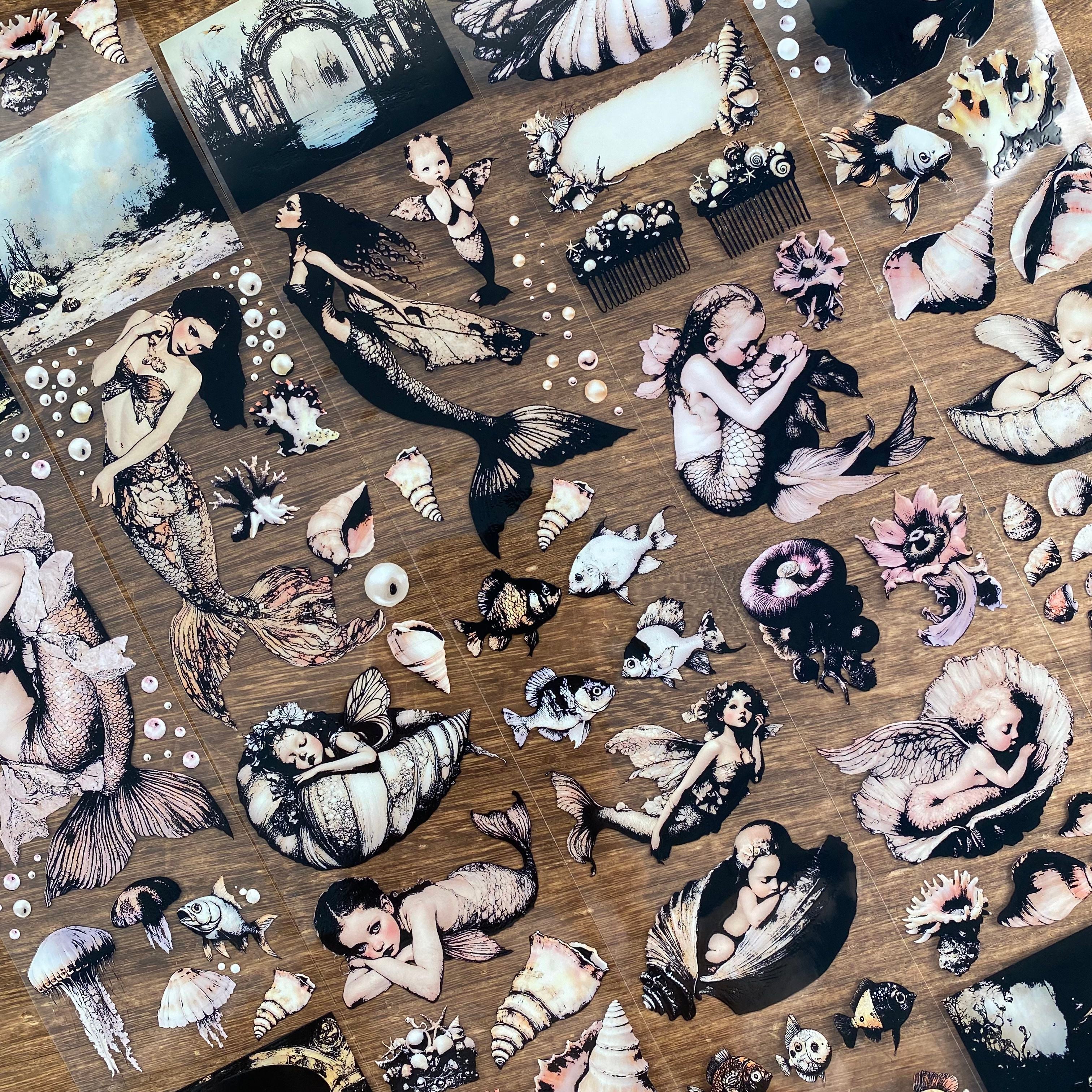 260407 Vintage mermaid PET Tape 7cm*5m