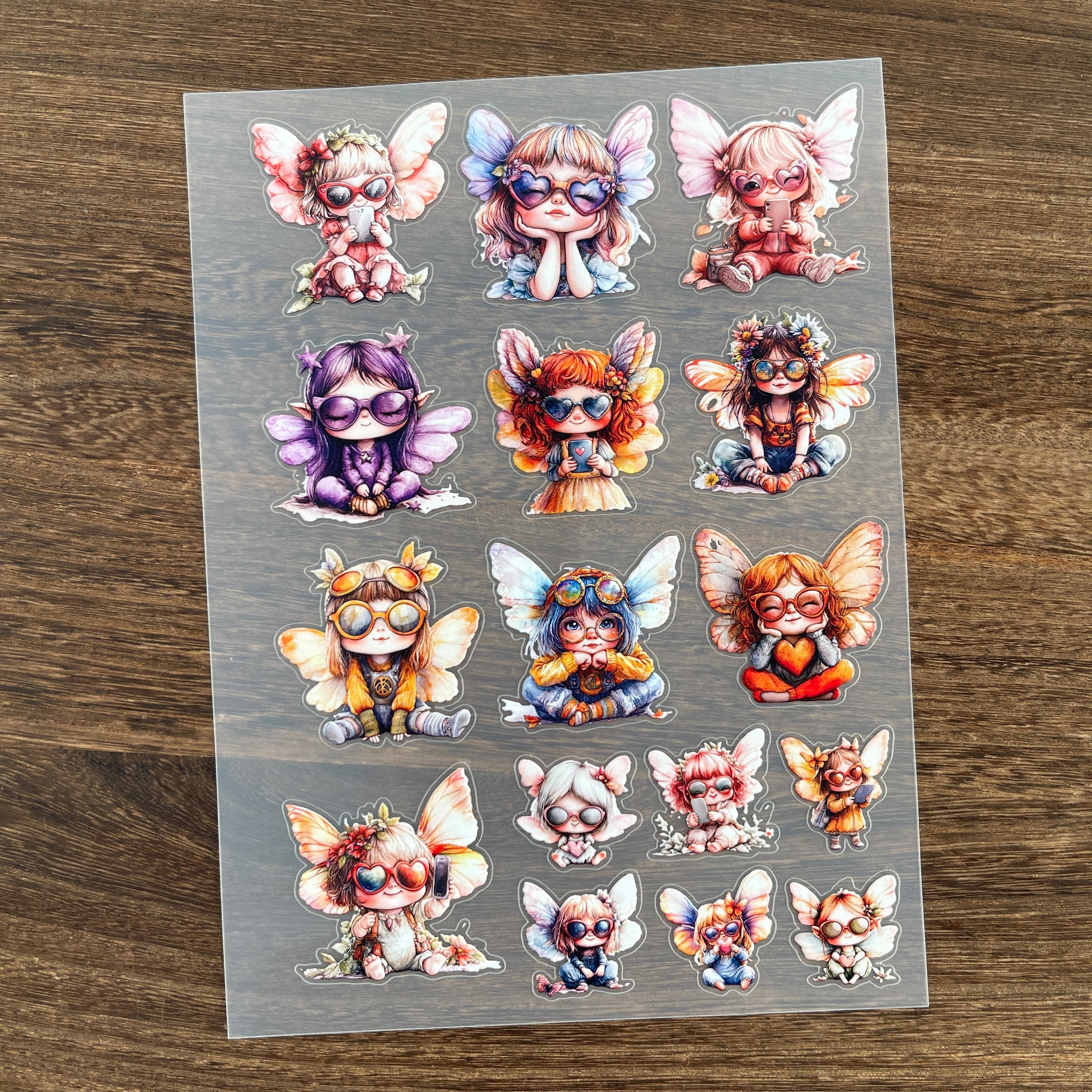 3D Glasses Butterfly Fairy PET Sticker 1 Pcs