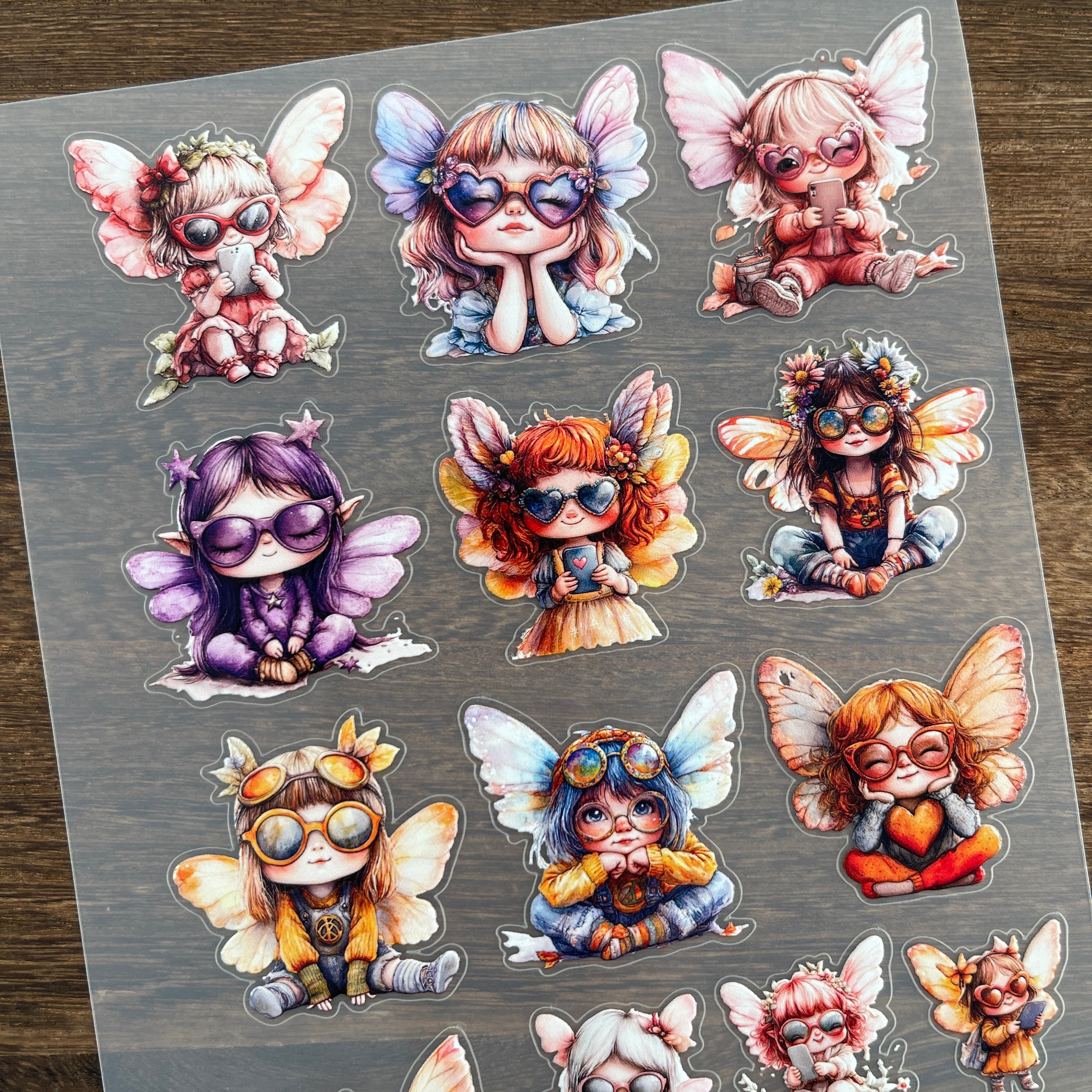 3D Glasses Butterfly Fairy PET Sticker 1 Pcs