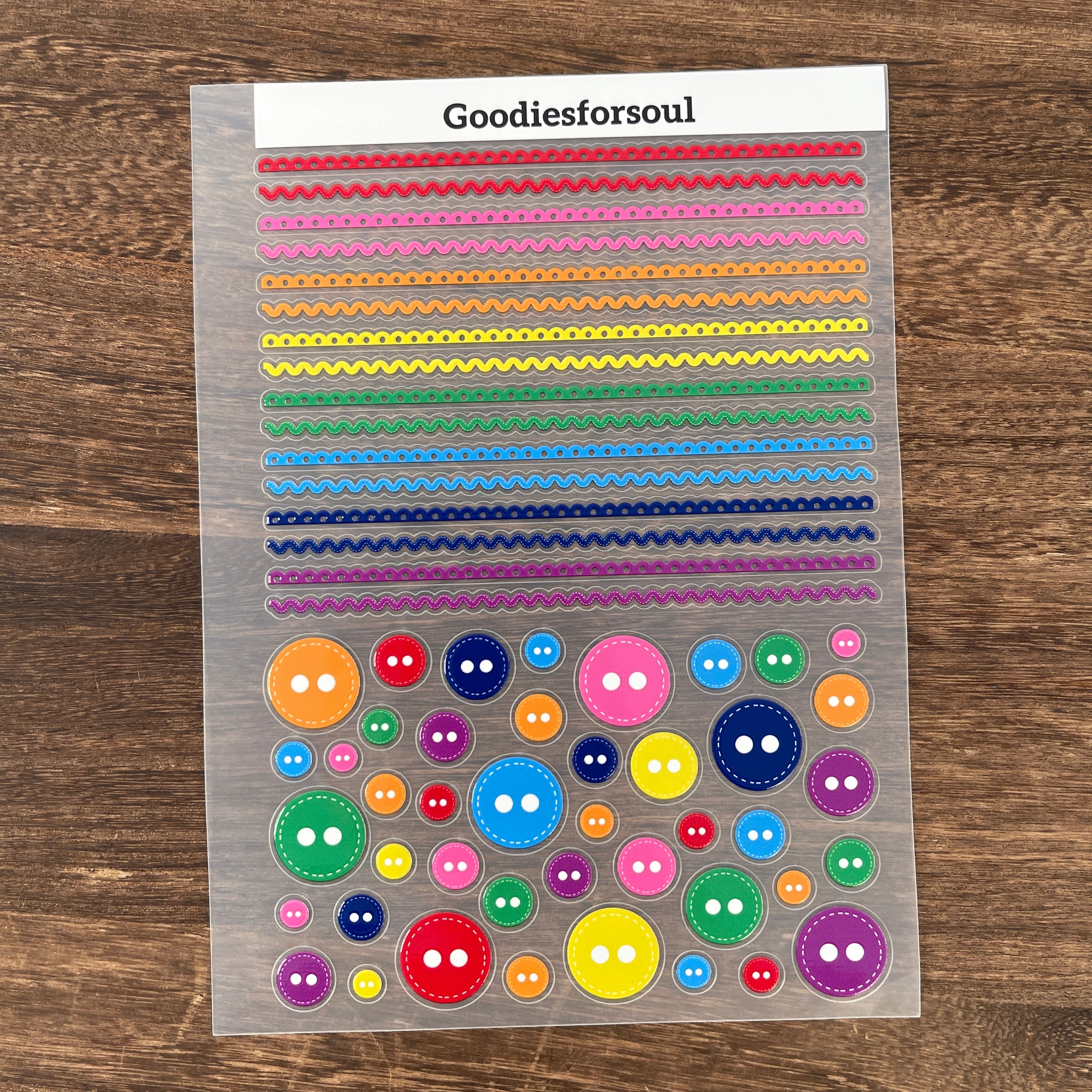 3D Lace and Buttons PET Sticker 1 Pcs