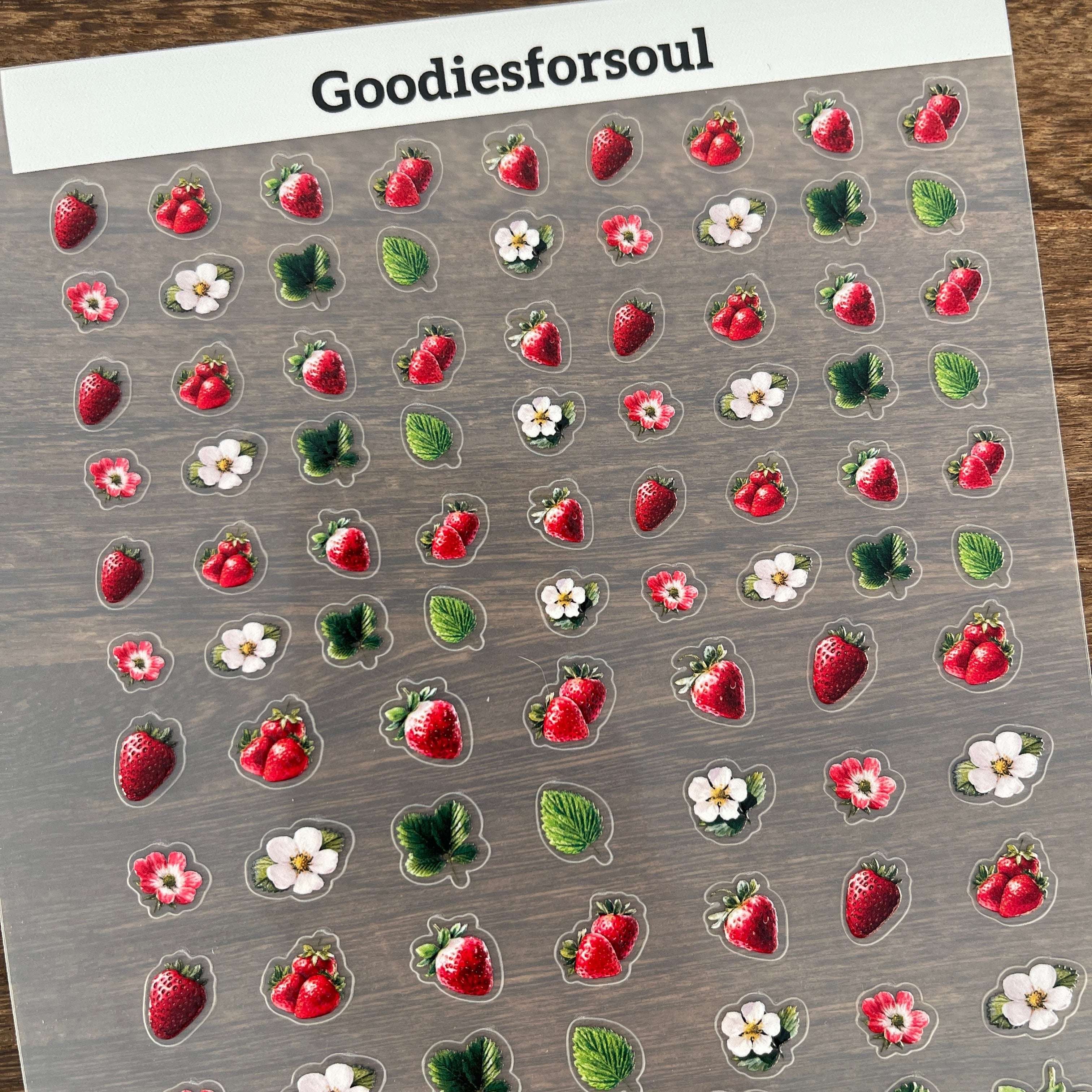 3D Strawberry PET Sticker 1 Pcs