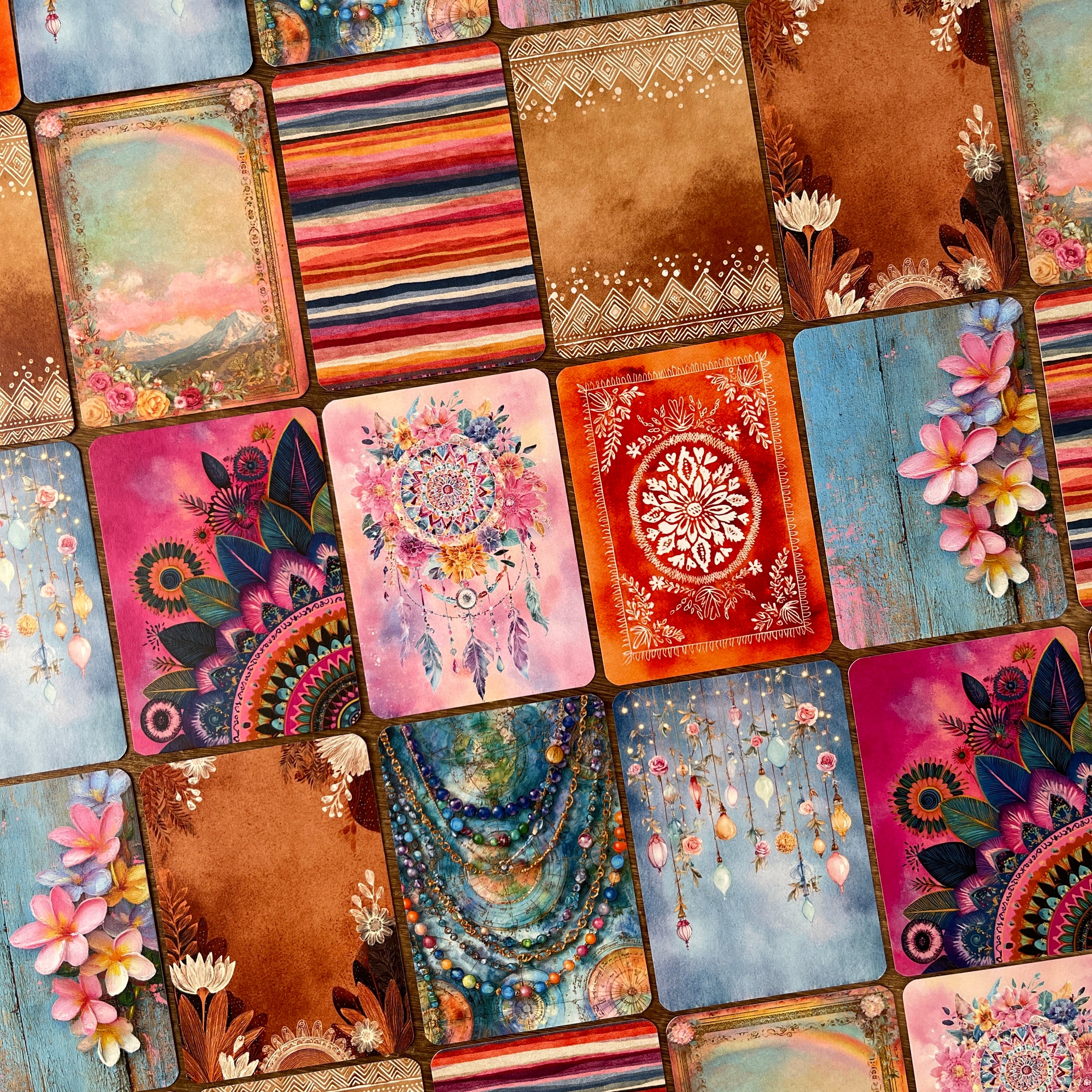 BOHO background ATC cards 1 pack 20pcs 2.5*3.5 inch