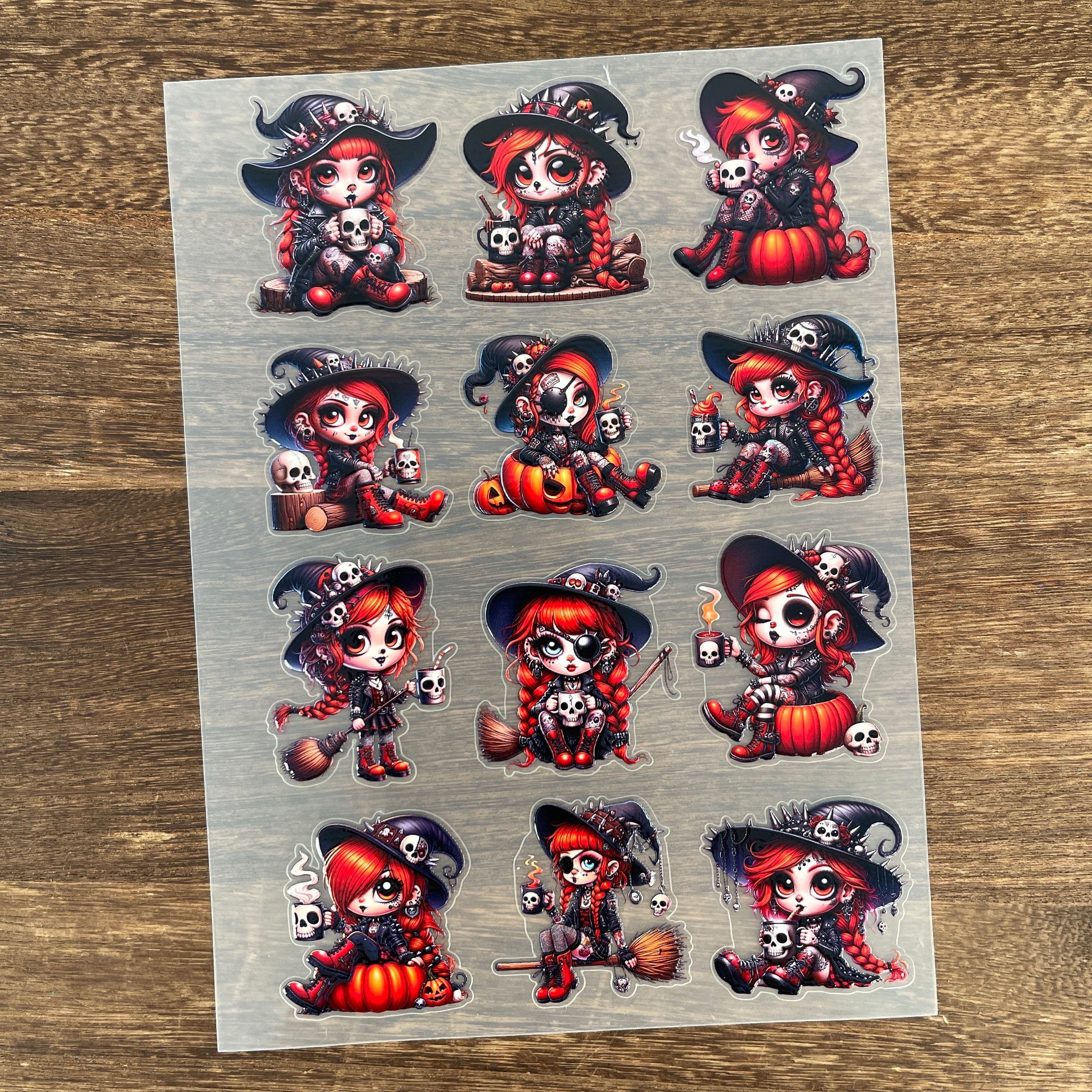 3D Halloween Witch PET Sticker 1 Pcs