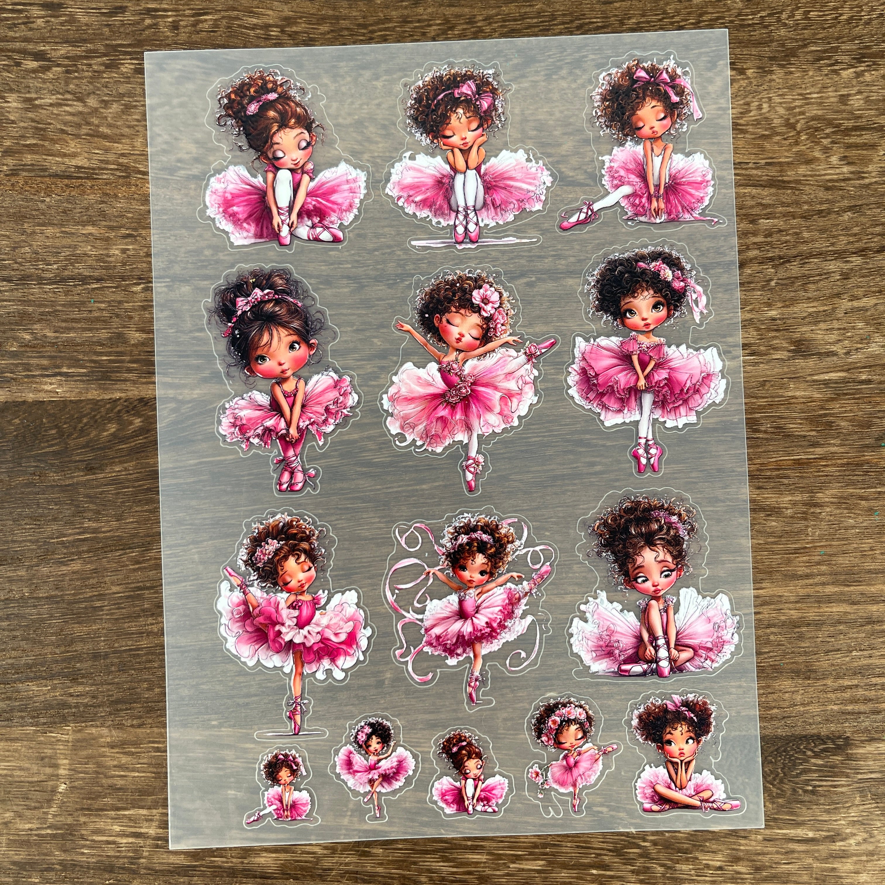 3D The Ballet Girl PET Sticker 1 Pcs