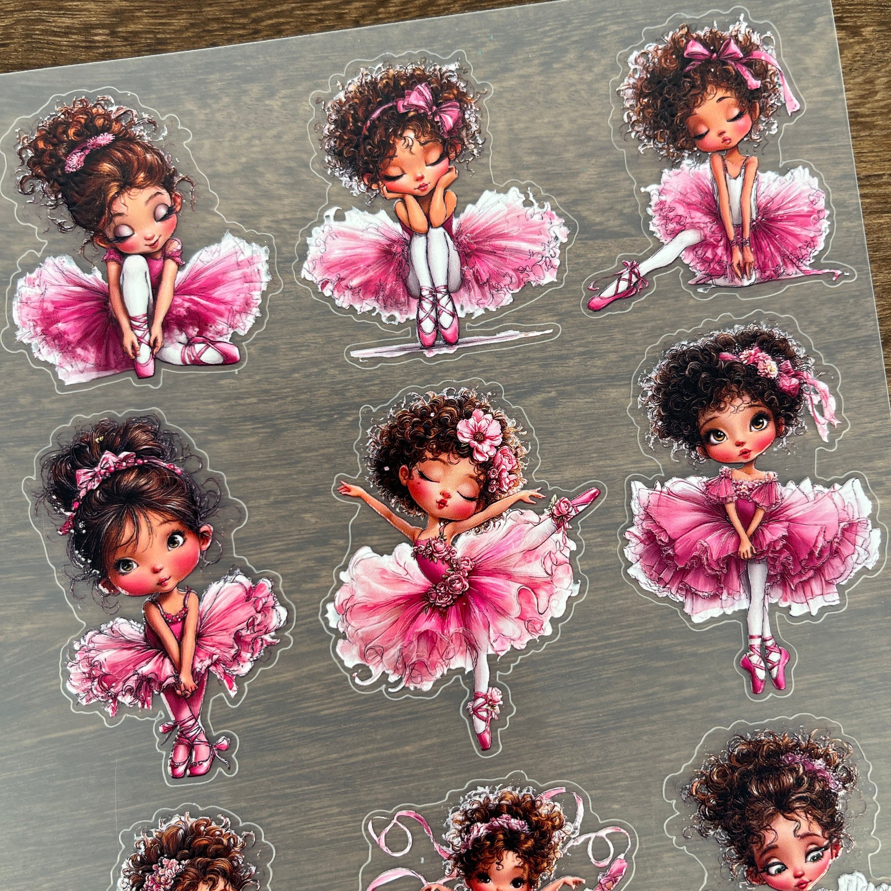 3D The Ballet Girl PET Sticker 1 Pcs