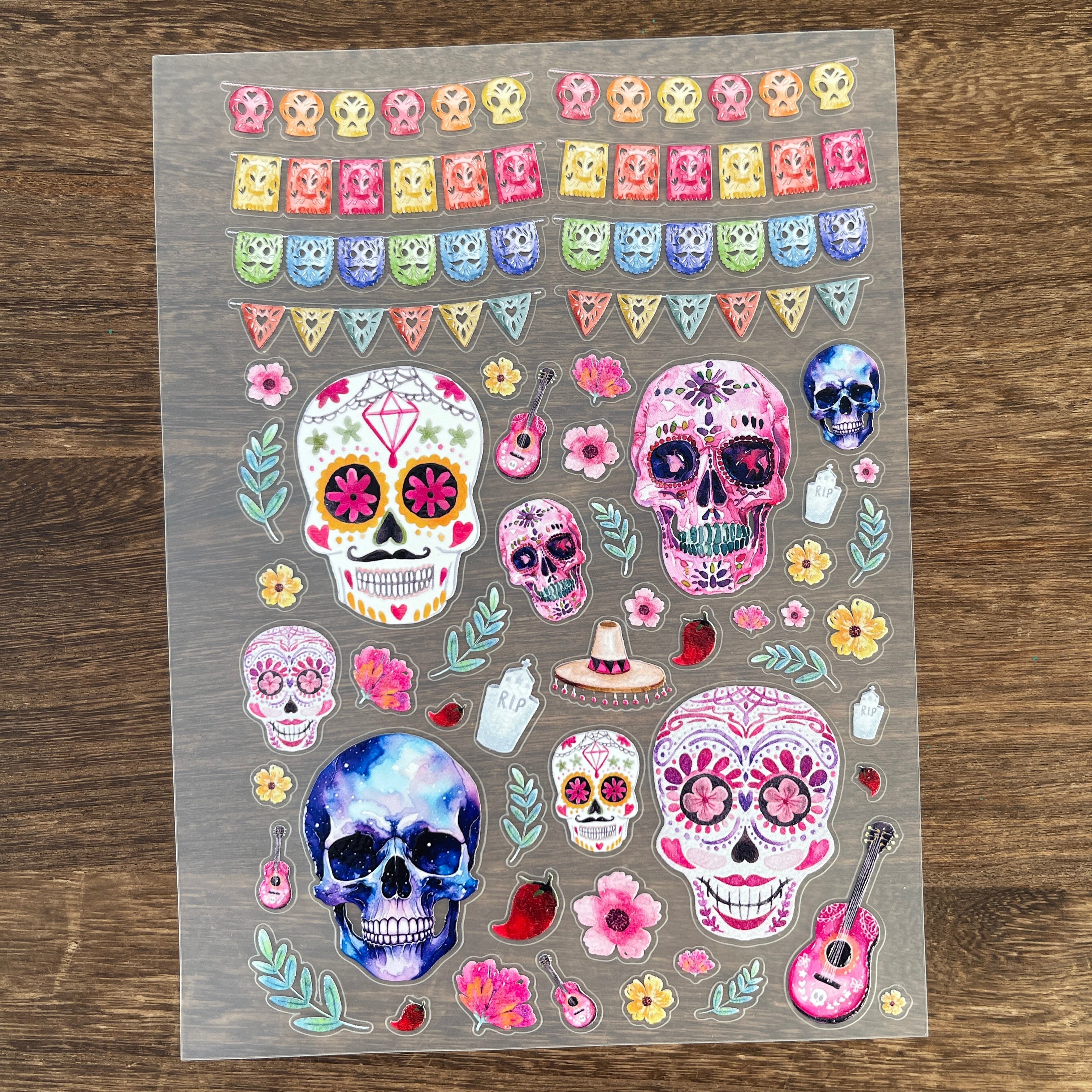 3D Day of the Dead PET Sticker 1 Pcs