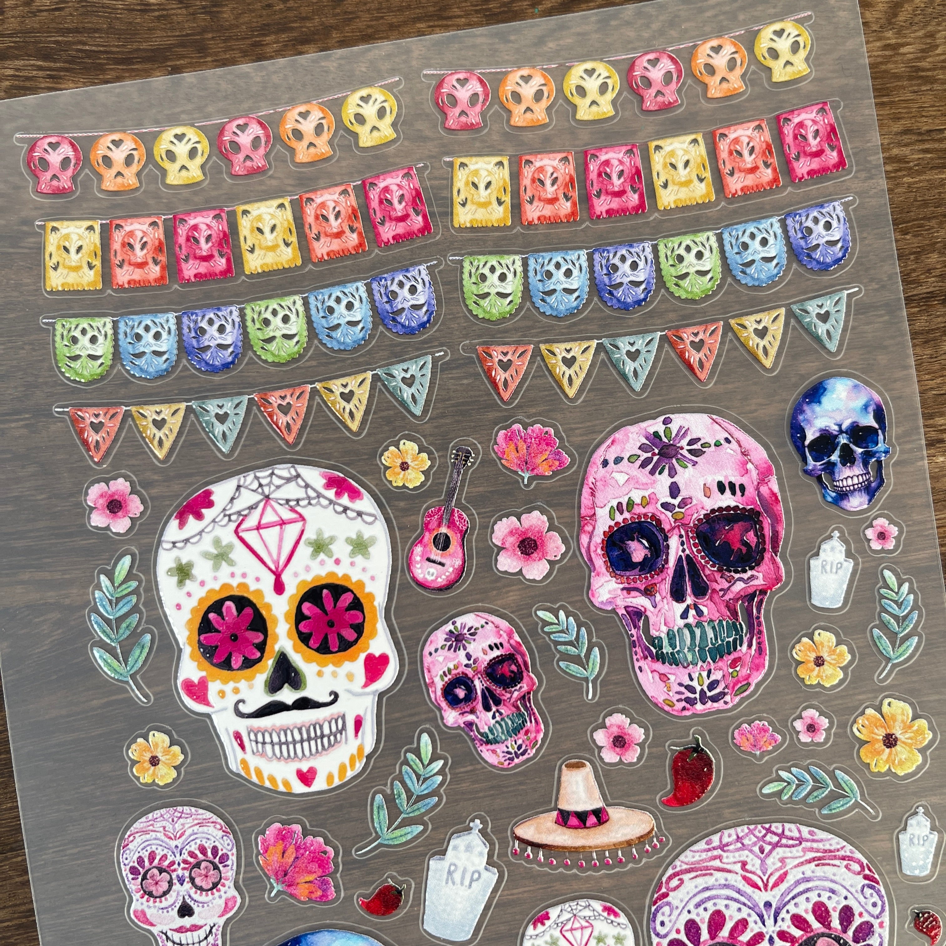 3D Day of the Dead PET Sticker 1 Pcs