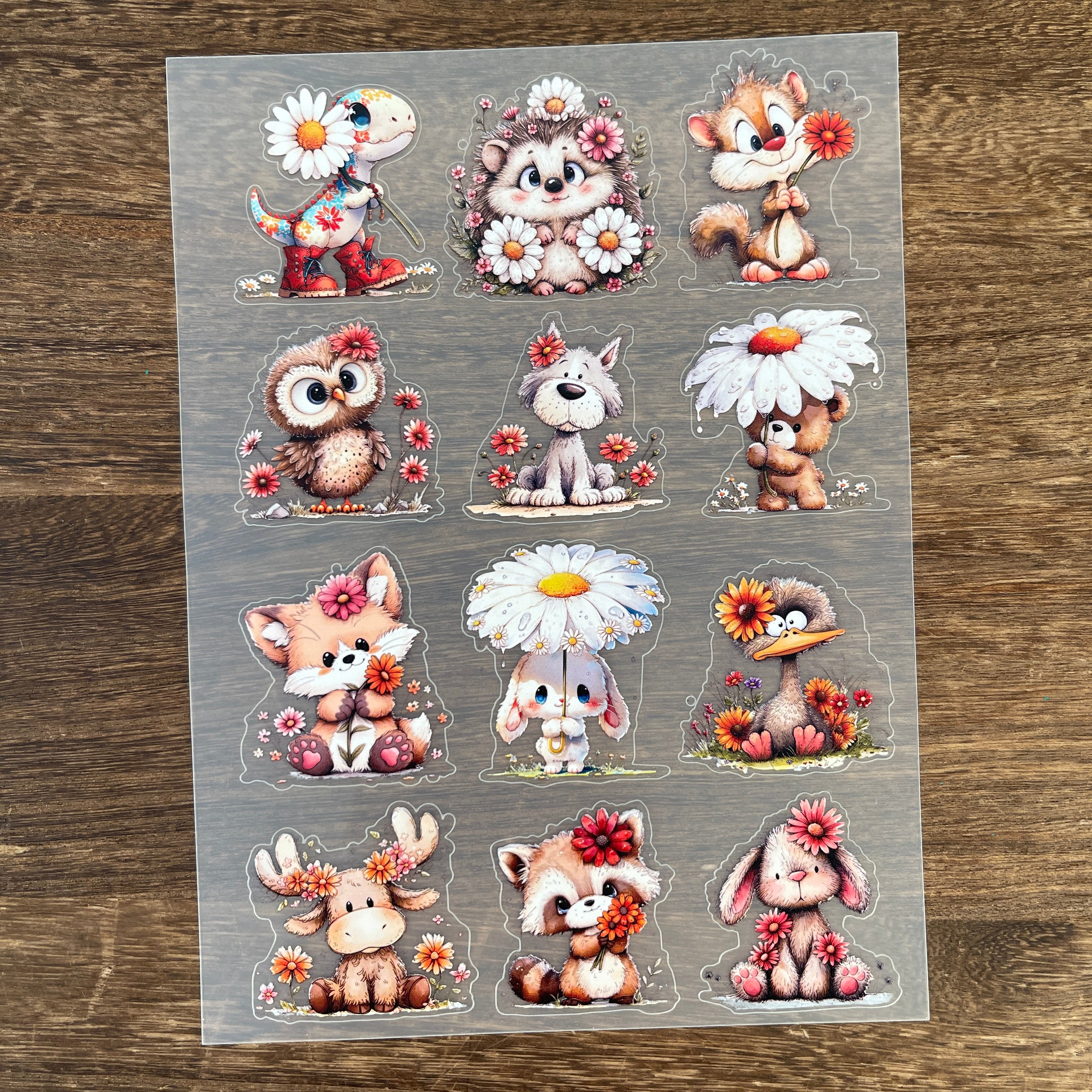 3D Daisy Animals PET Sticker 1 Pcs