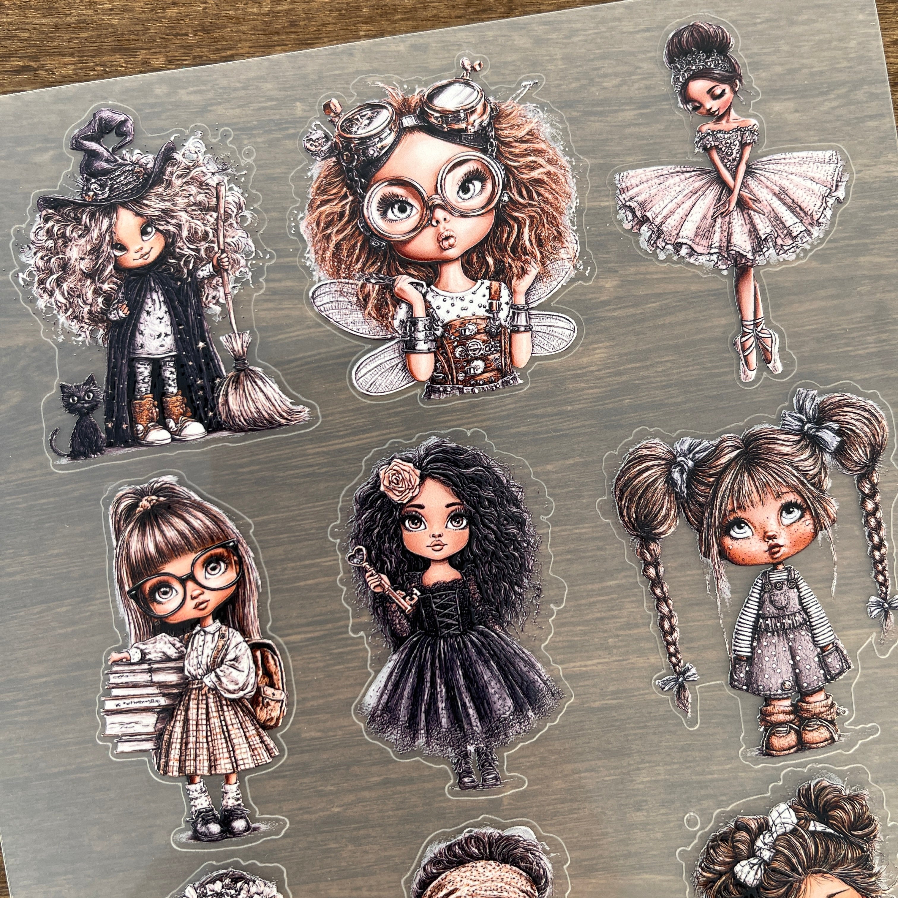 3D Little Girl PET Sticker 1 Pcs