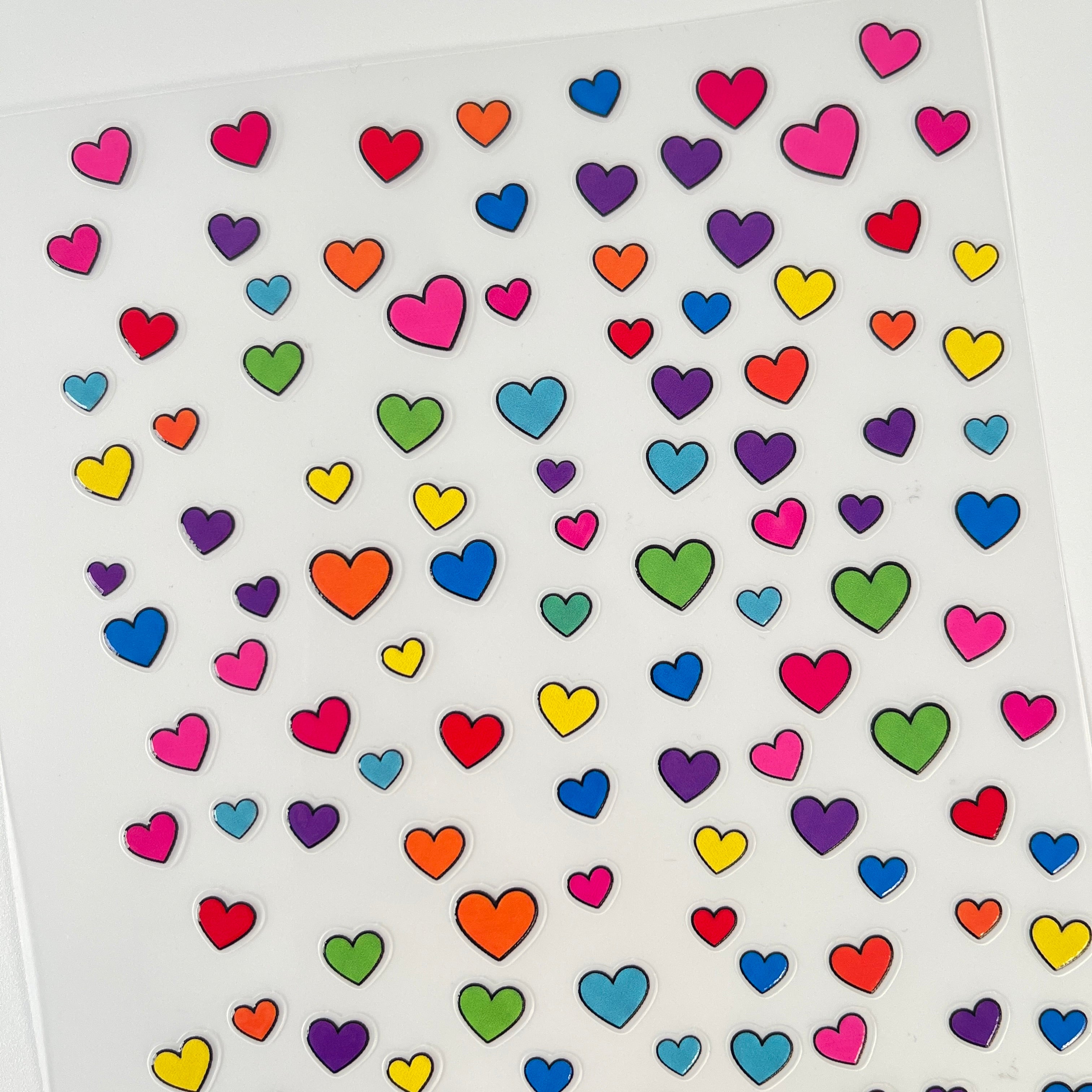3D Colorful Heart PET Sticker 1 Pcs
