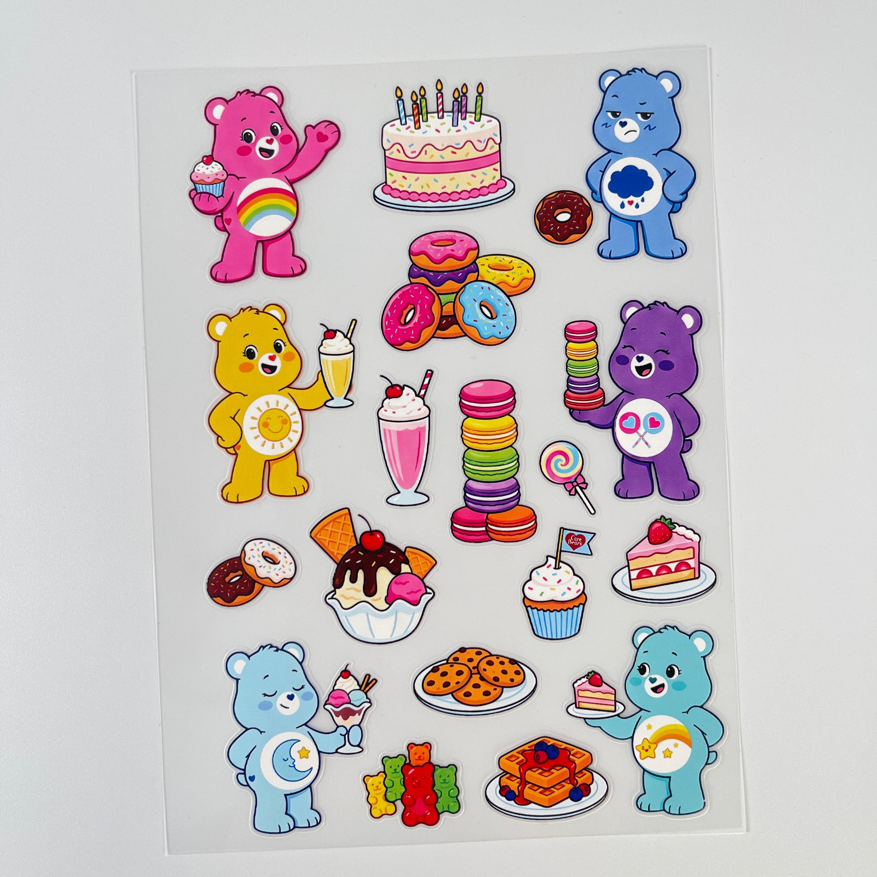 3D Dessert Care Bears PET Sticker 1 Pcs