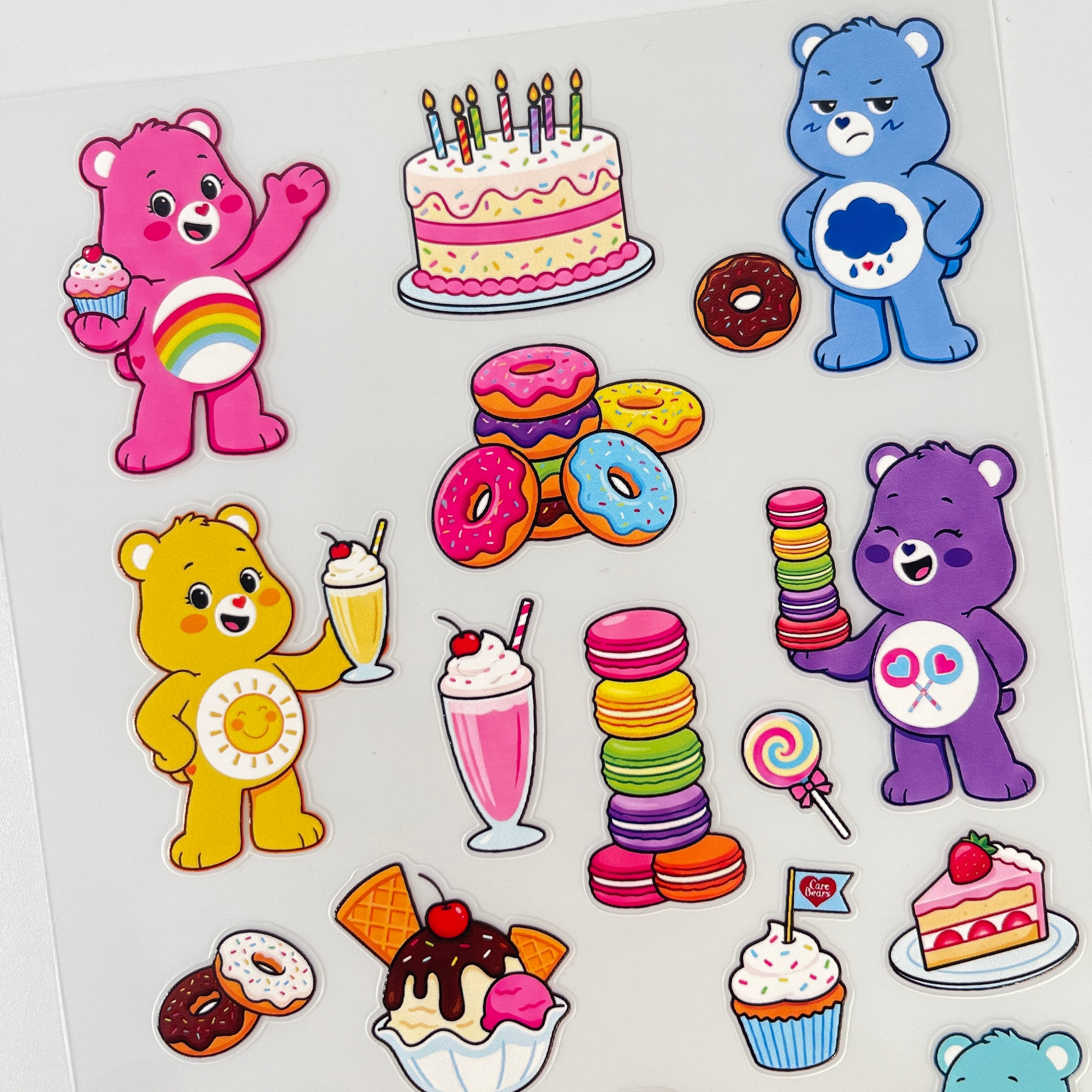 3D Dessert Care Bears PET Sticker 1 Pcs