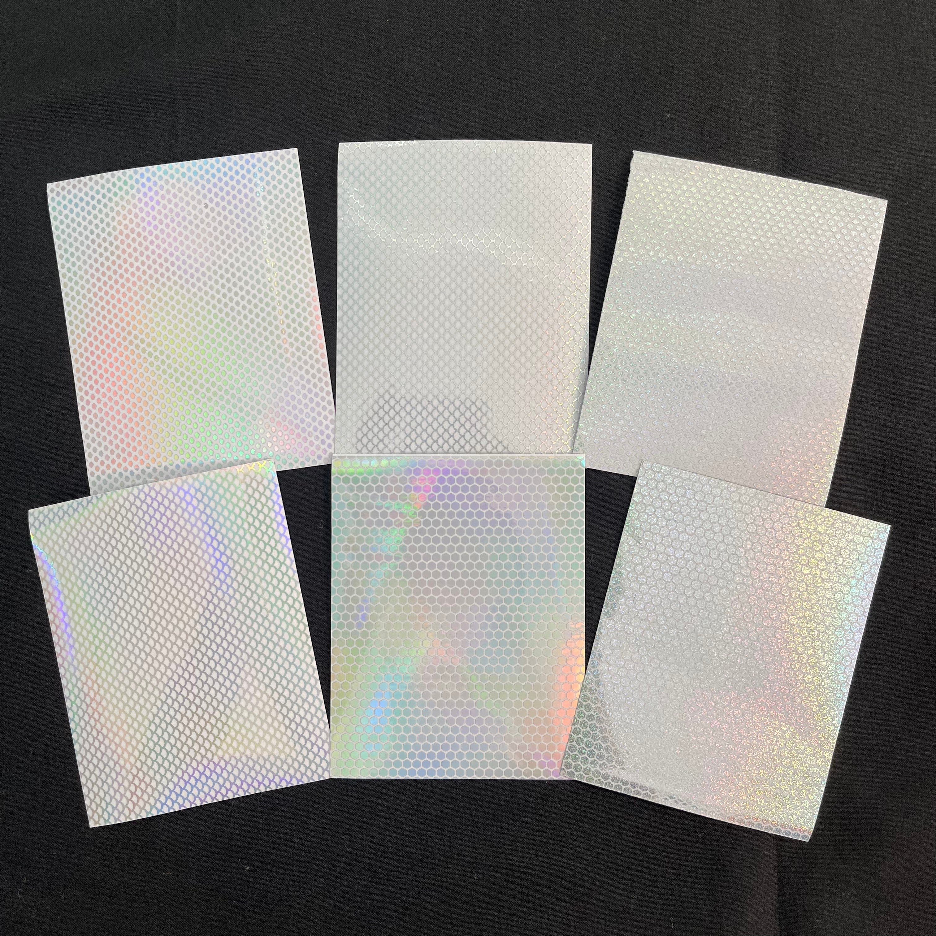 Laser Fish Scale Clear Background Sticker 10*8cm 1 pack 6pcs