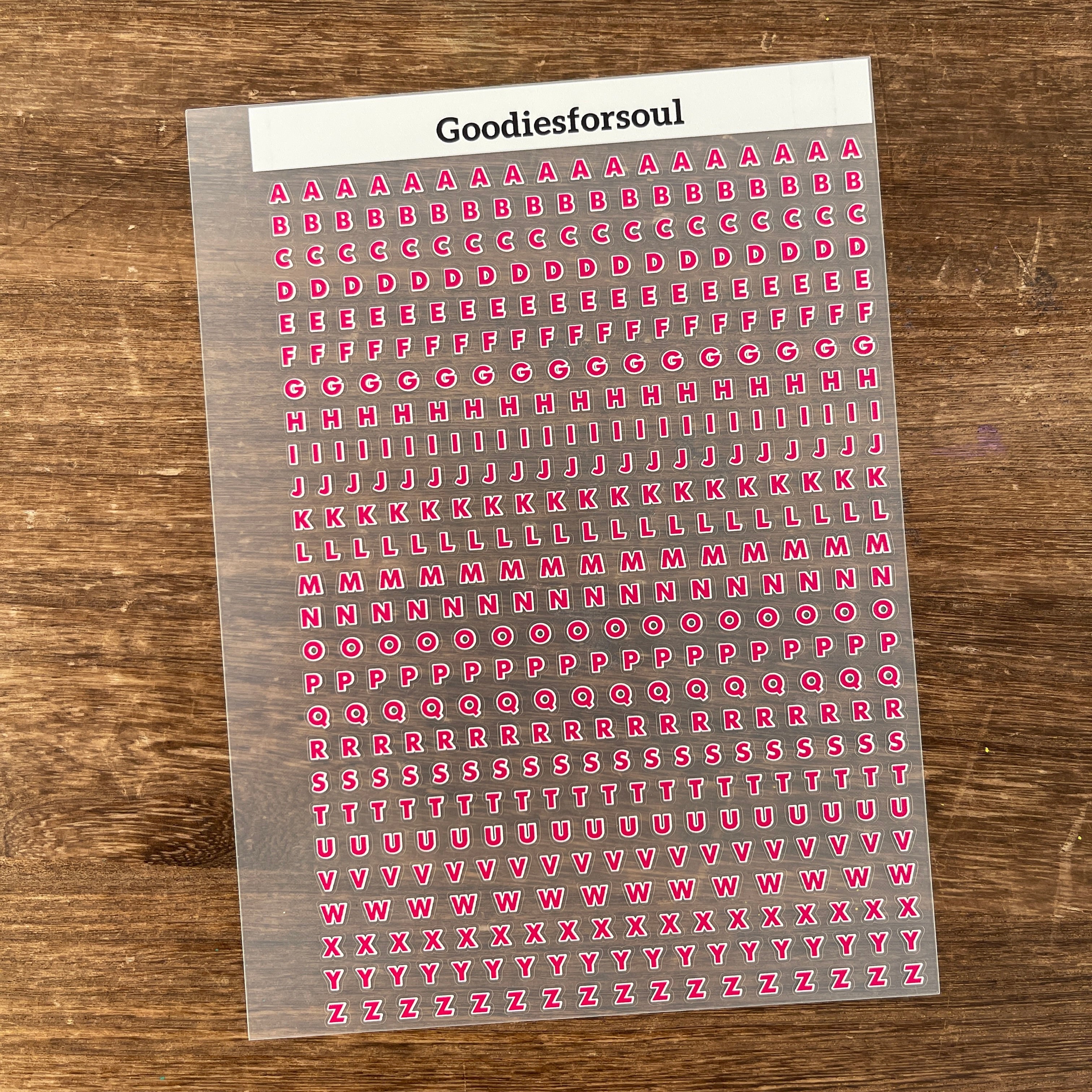 Stroke letter sticker *can be stored in A5 binder