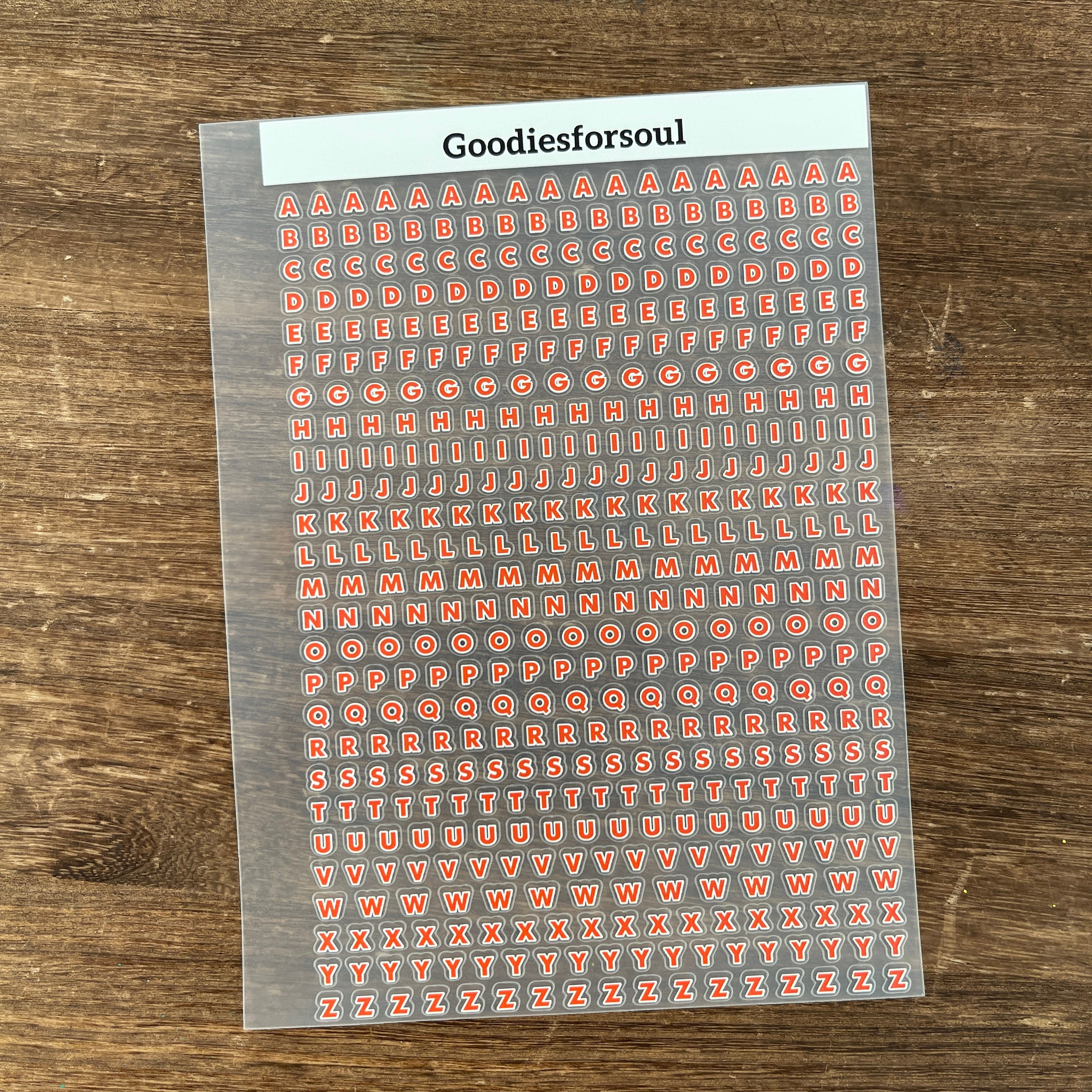 Stroke letter sticker *can be stored in A5 binder