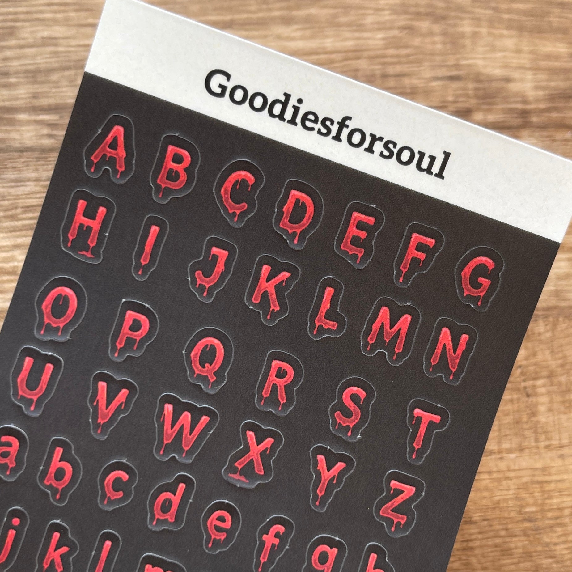 Red spooky Uppercase & Lowercase Mini Letter Stickers 2.5x3.5inch