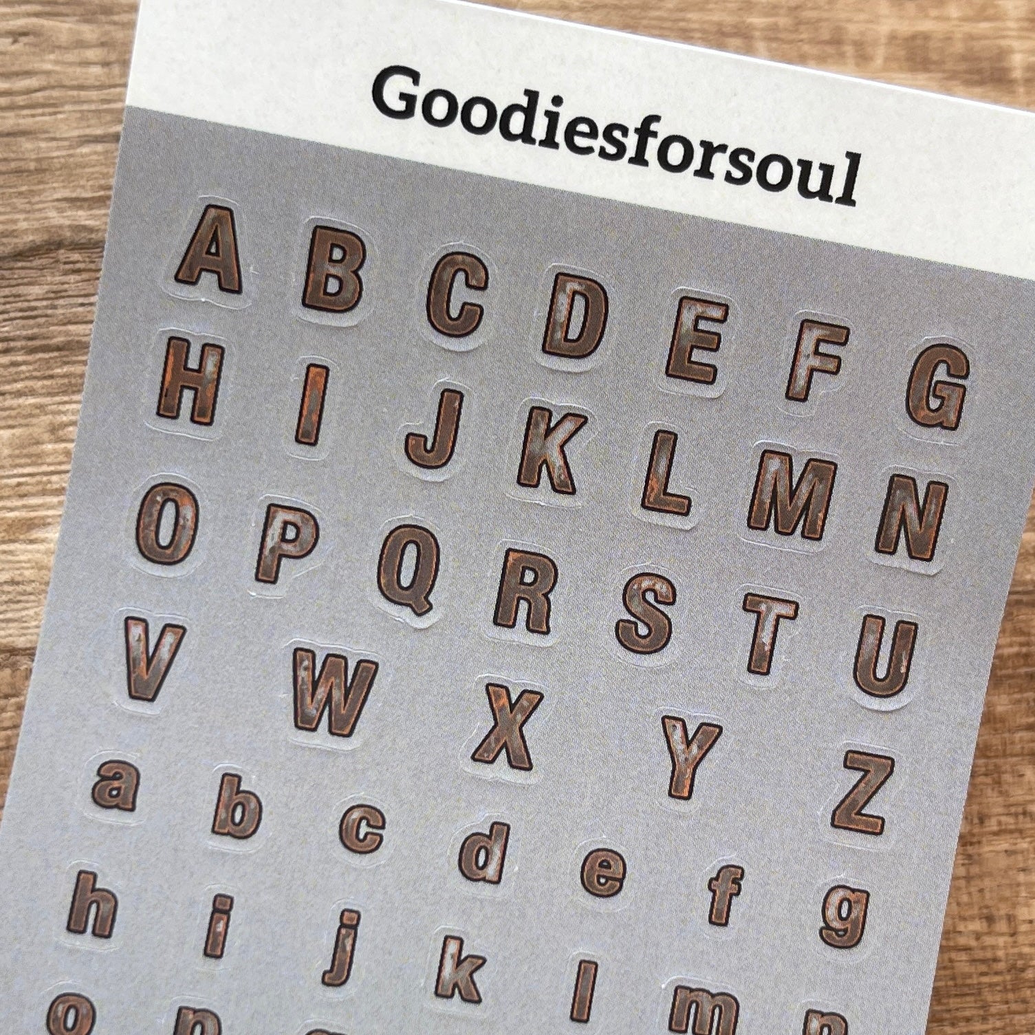 Steampunk style Bronze Tone Uppercase & Lowercase Mini Letter Stickers 2.5x3.5inch