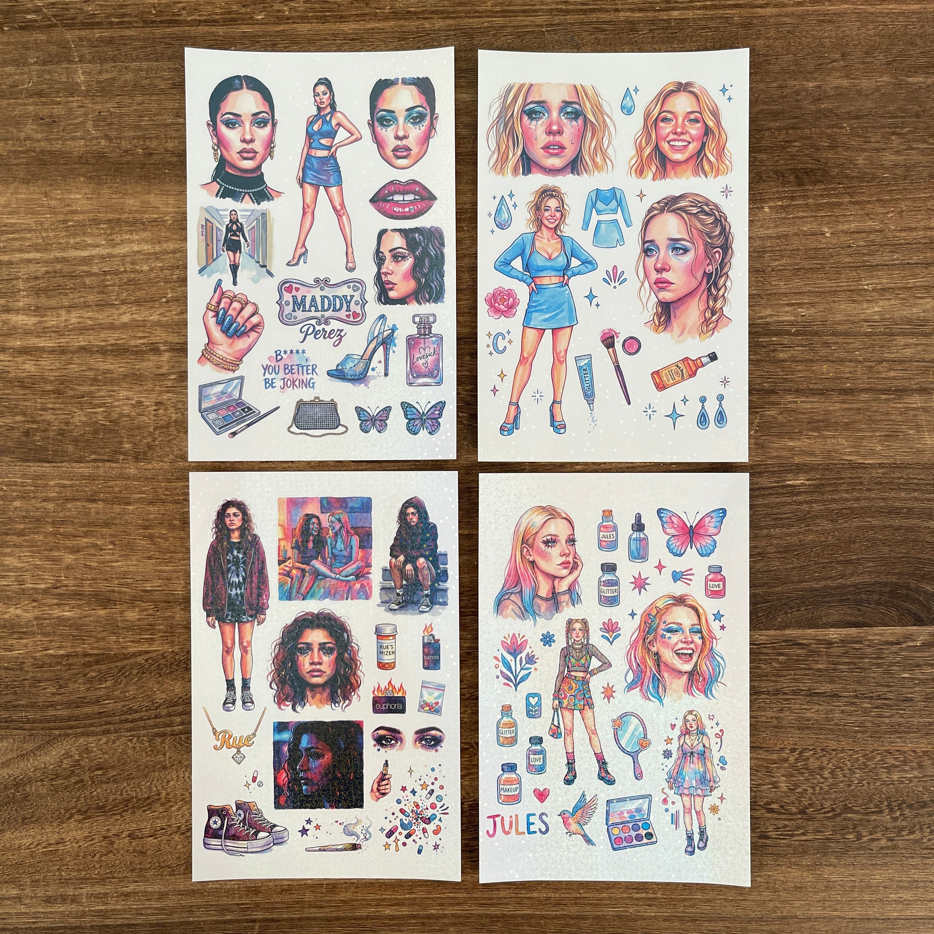 Euphoria sticker 4 sheets per pack 13.8 cm*21 cm