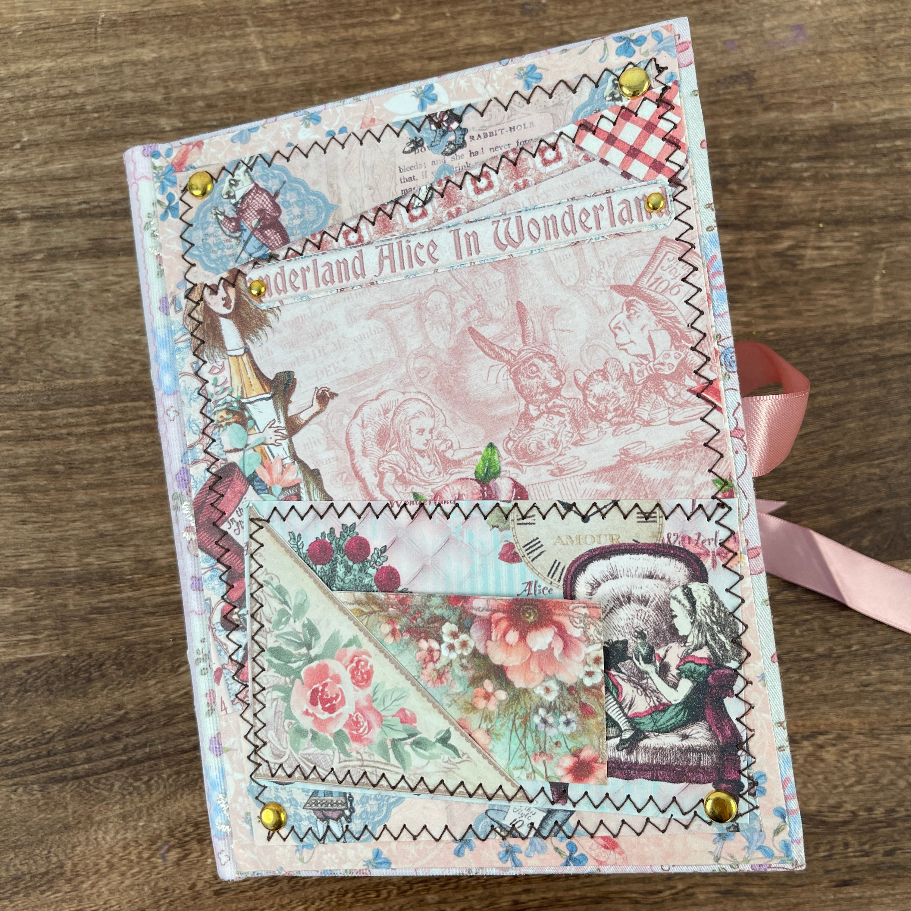 Alice in Wonderland handmade journal