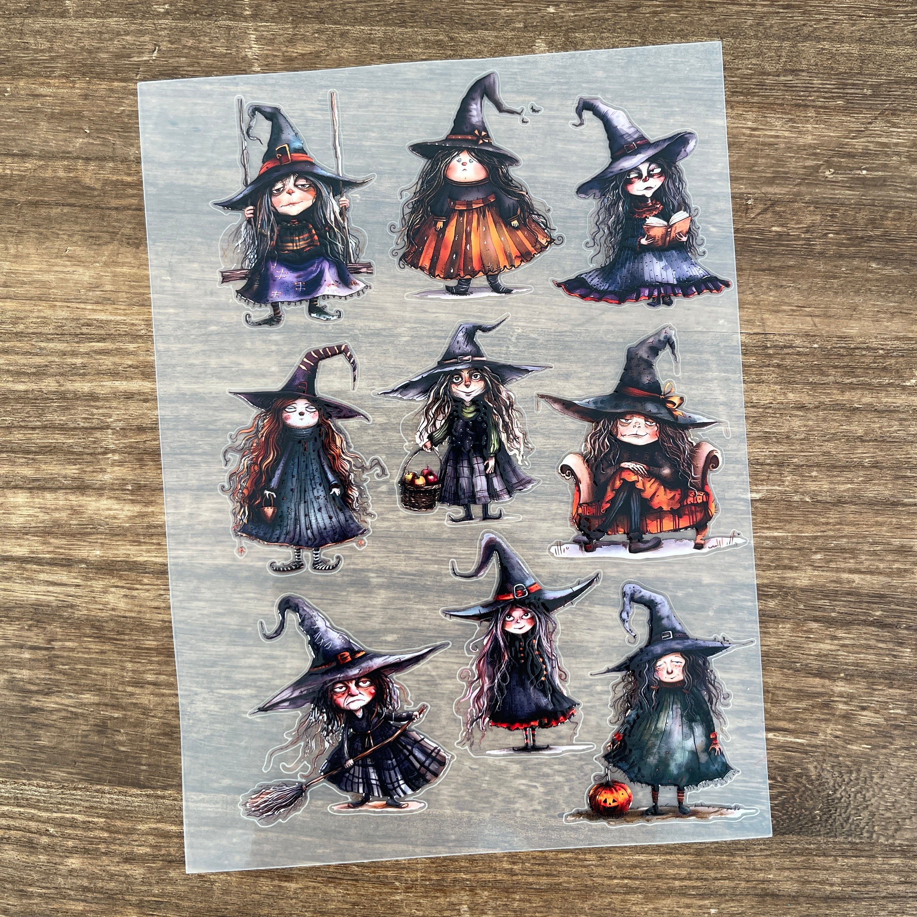 3D Witch PET Sticker 1 Pcs