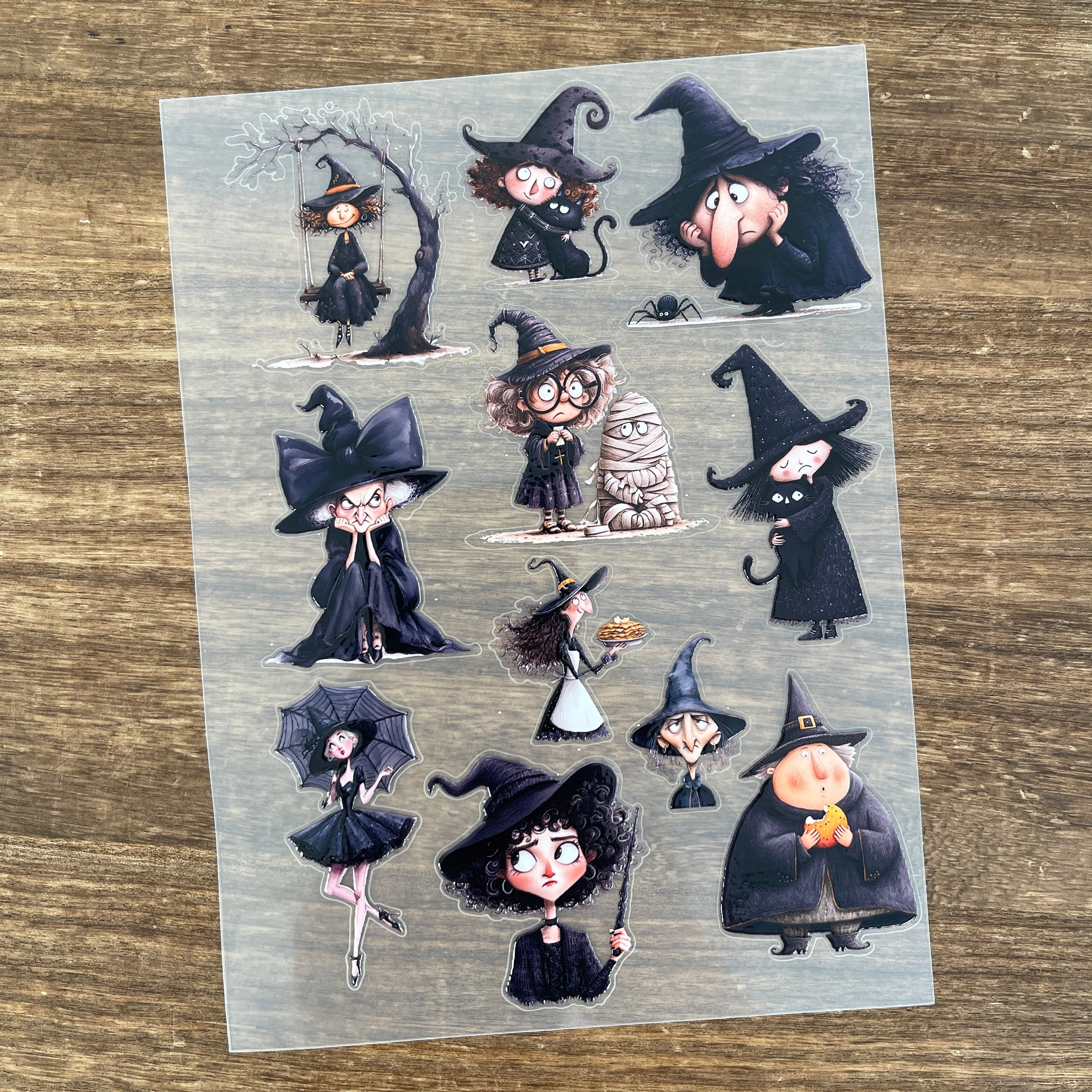 3D Black Witch PET Sticker 1 Pcs