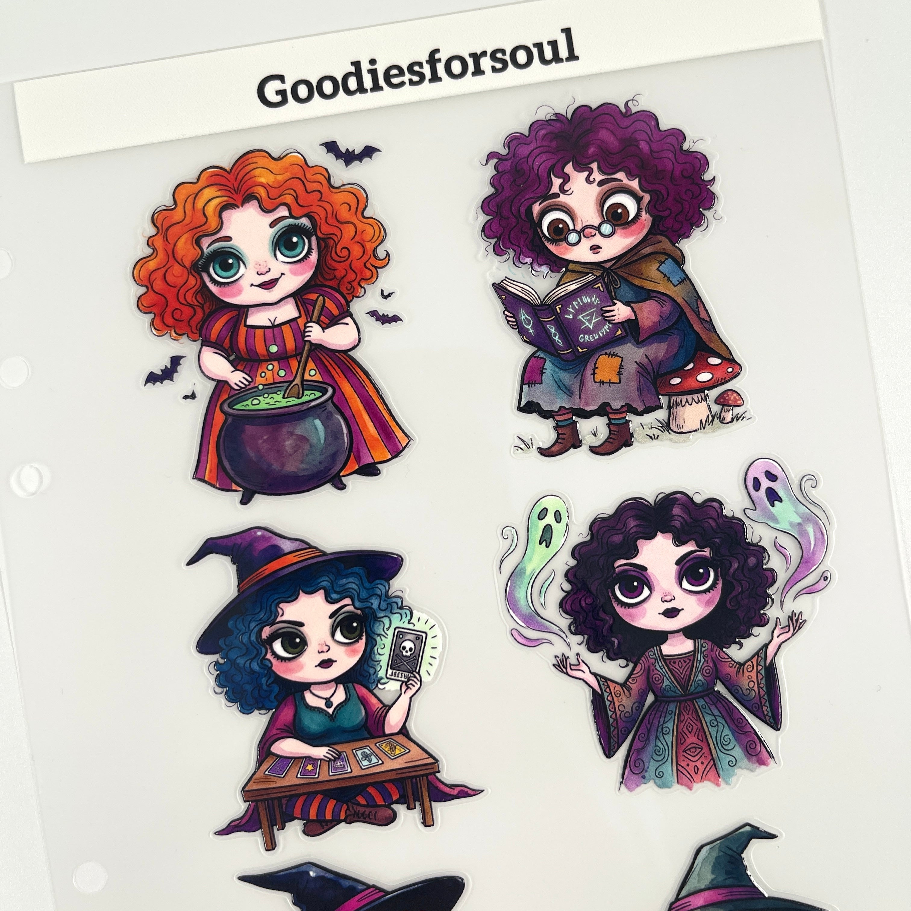 3D Cute Witch Stickers PET Sticker 1 Pcs