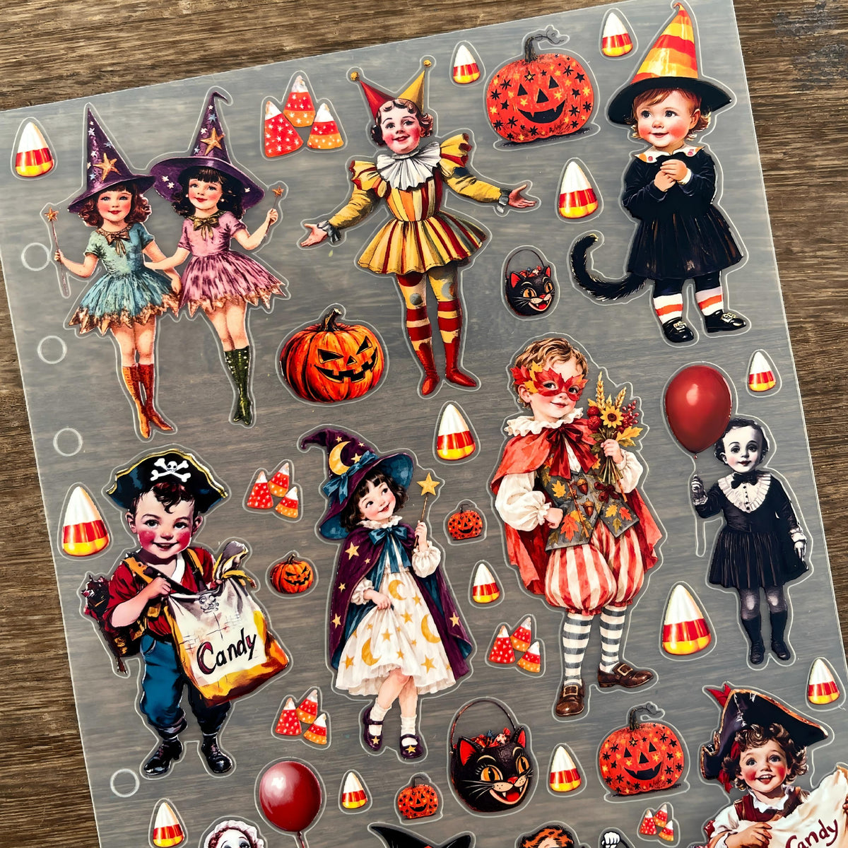 3D Vintage Halloween Kids PET Sticker 1 Pcs