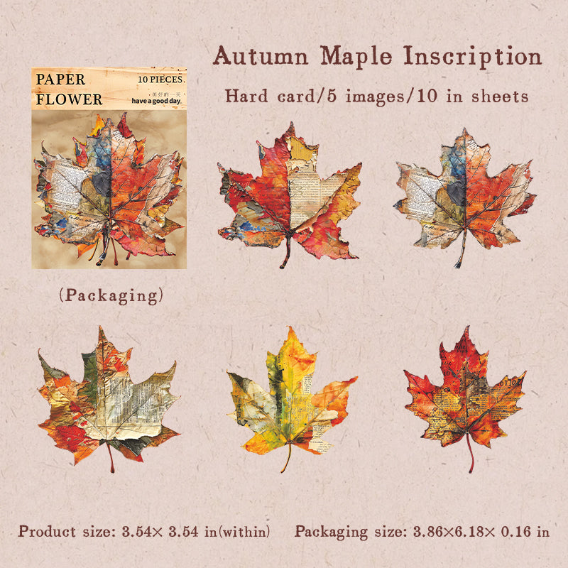 0826 Vintage plant cardstock Sticker -10Pcs each pack