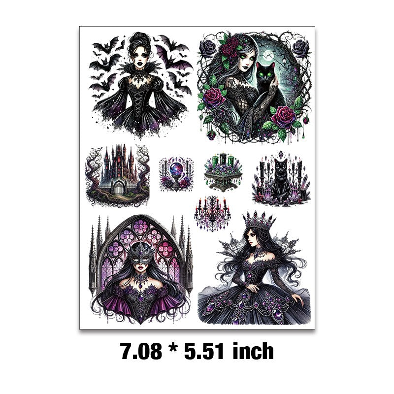E-22- Gothic princess Embossed sticker 1 Pcs