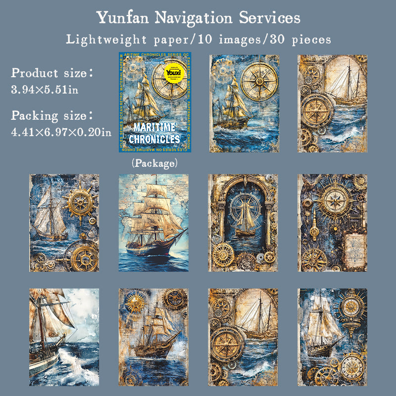 0806 Voyage Log Paper -30Pcs each pack