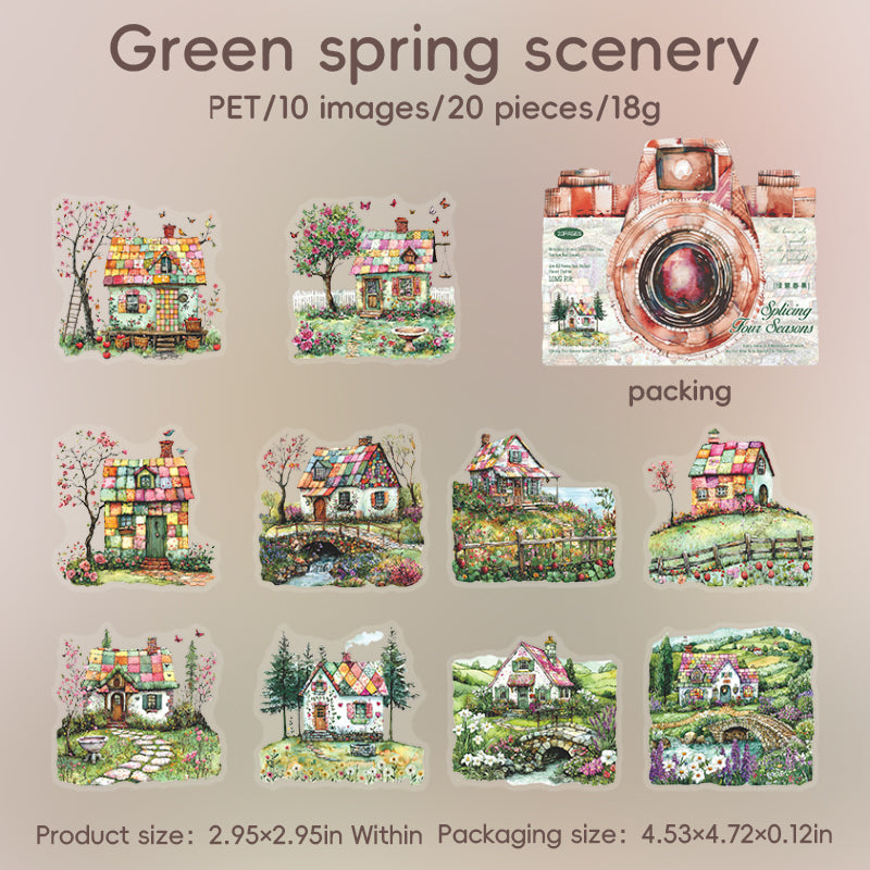 0615 Four seasons PET sticker -20Pcs each pack