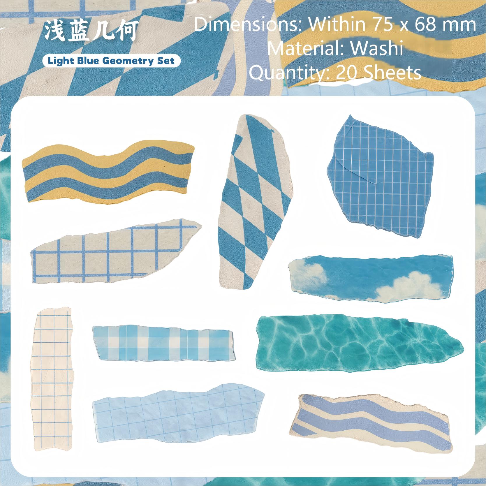 260316 Paper Tape Washi Sticker -20Pcs each pack