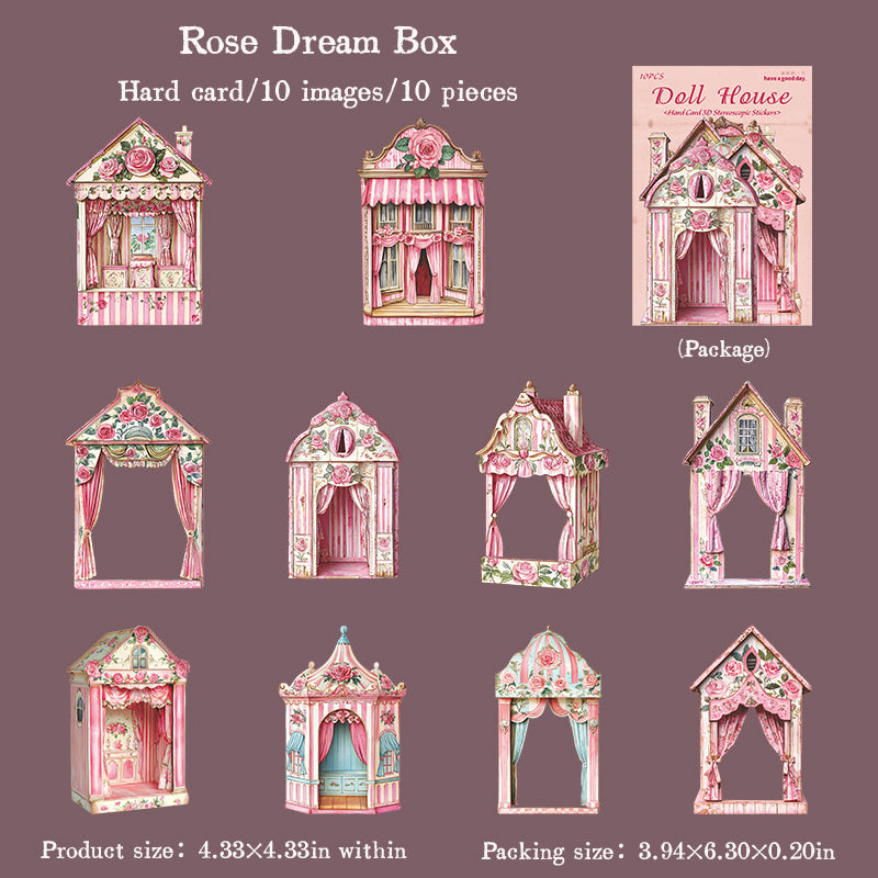 0826 Doll house cardstock die cut Sticker -10Pcs each pack
