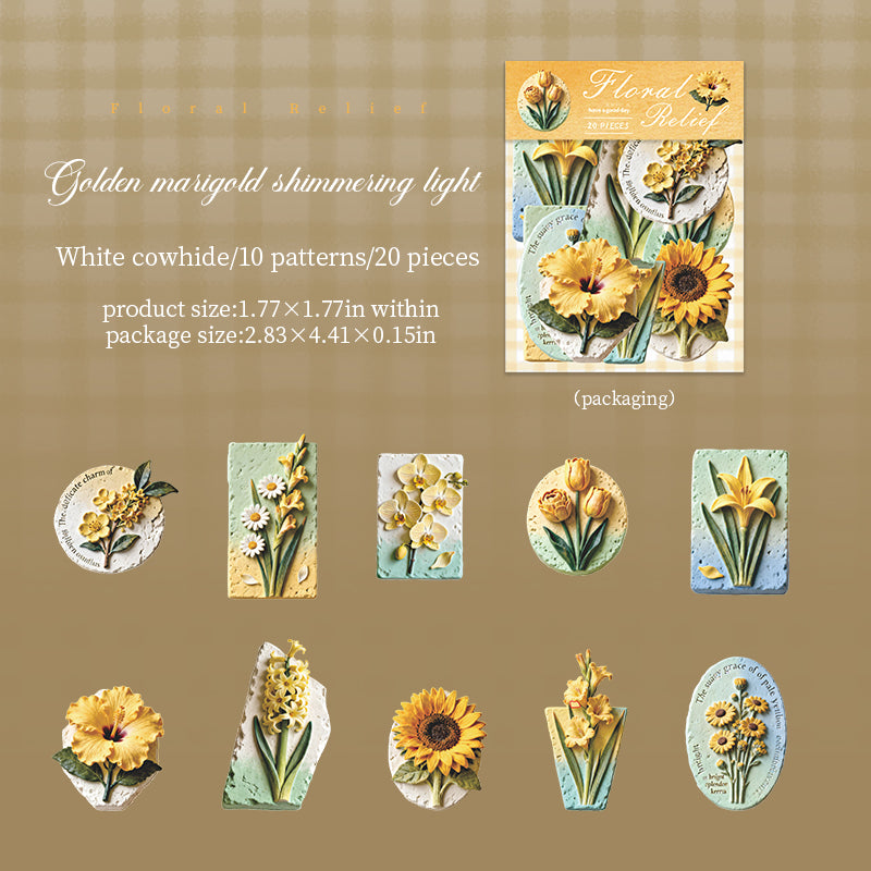 Flower solid Stickers -20Pcs each pack