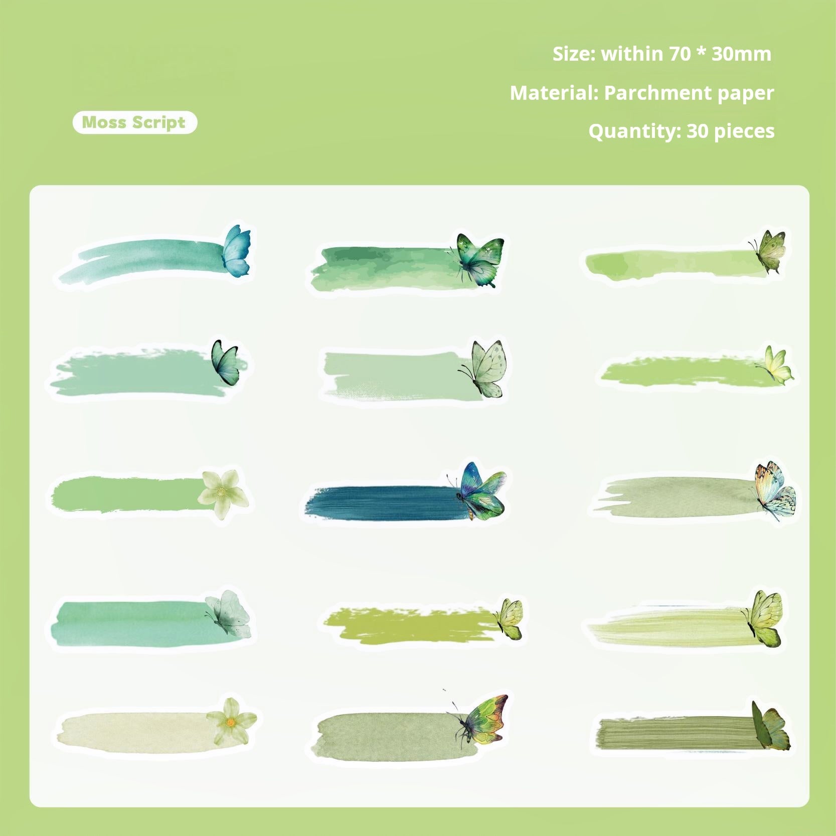 0918 Butterfly Notes vellum Sticker -30Pcs each pack