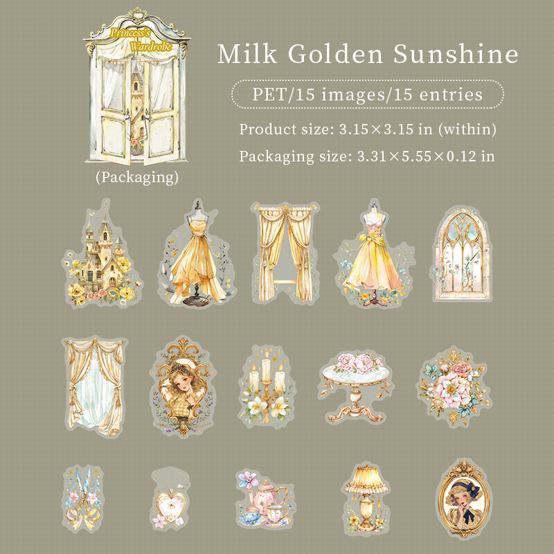 Princess Wardrobe PET Stickers -15Pcs each pack