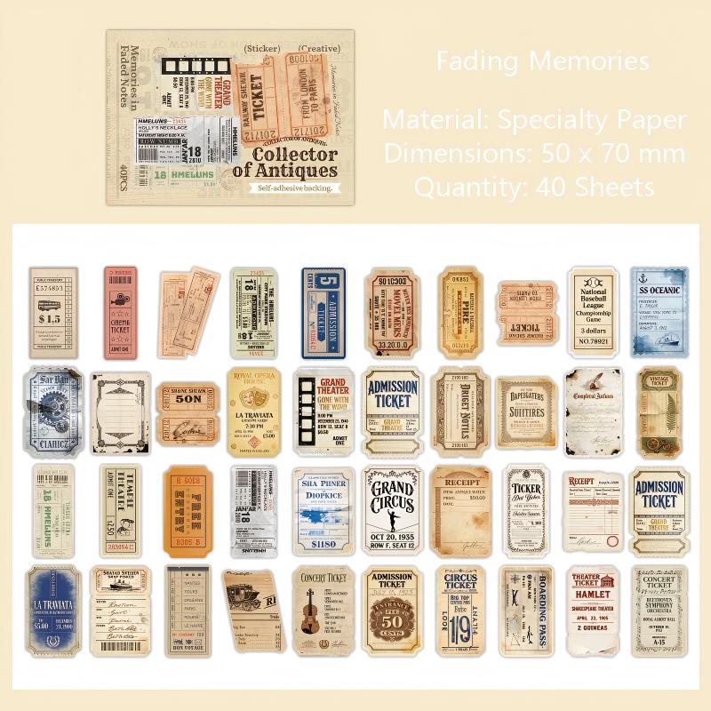 260318 Collector of Old Objects Solid sticker -40Pcs each pack