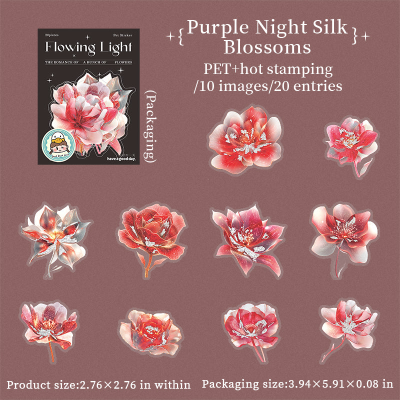 0623 Flower PET Stickers -20Pcs each pack