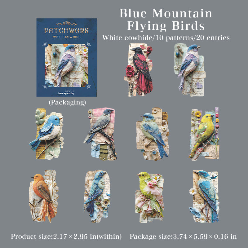 260316 The Art of Vintage Patchwork Solid Sticker -20Pcs each pack