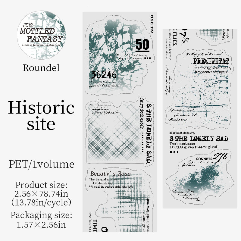 0823 Vintage PET tape *pre-cut -6.5cm*2m