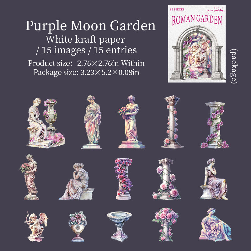 0902 Roman Gardens Solid Sticker -15Pcs each pack
