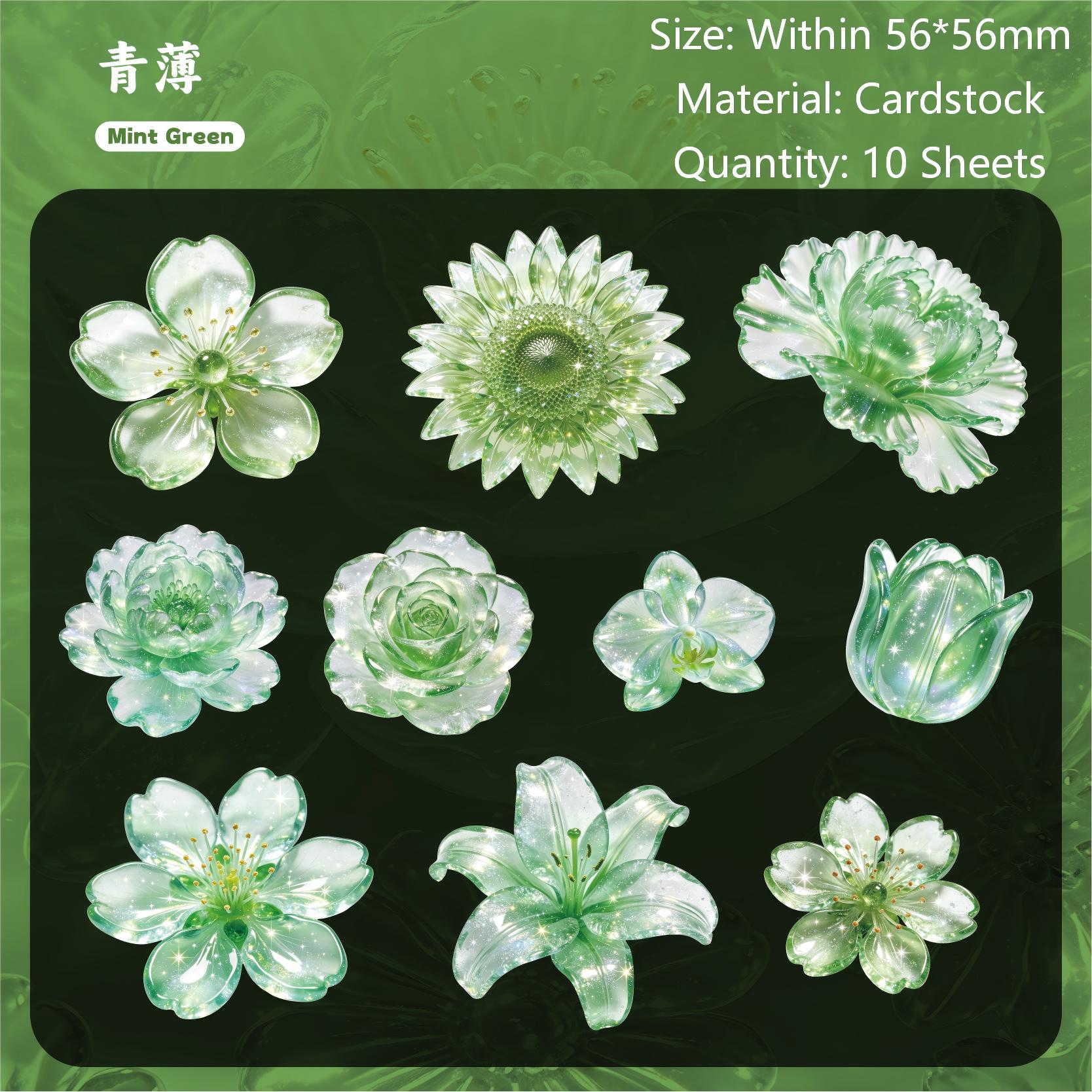 Glassy Flower Epistles Cardstock Stickers -10Pcs each pack