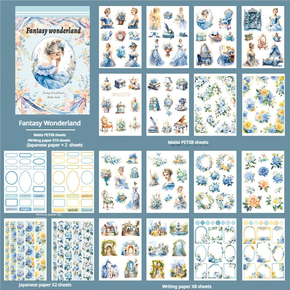 S-531- Fantasy Wonderland Sticker Book -20Pcs each pack