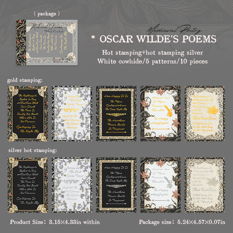 1210 Medieval poetry Solid Paper -10Pcs each pack
