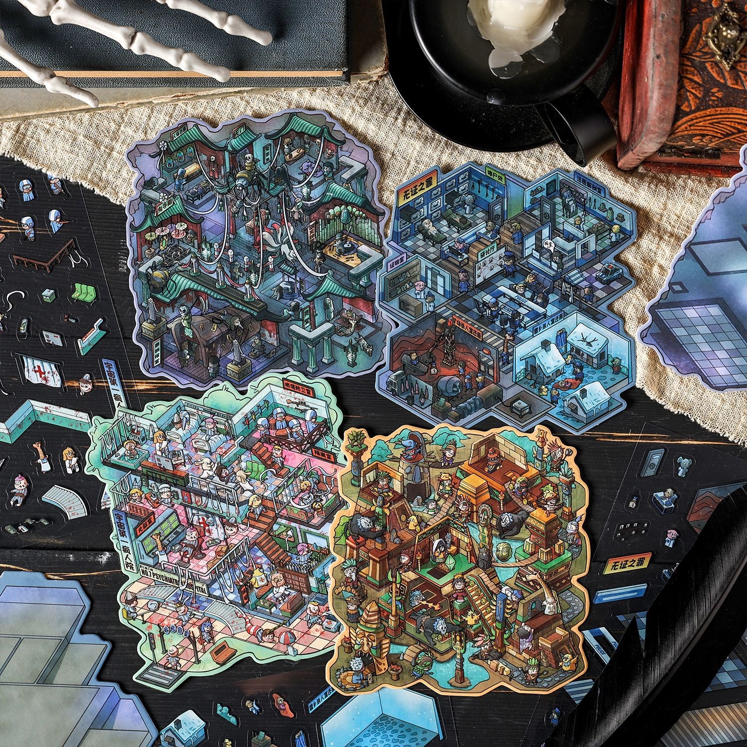 1222 Adventure trip scene stickers