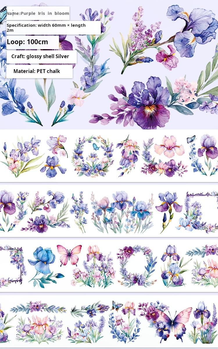 1104 T-454 Purple Iris in bloom Tape -6cm*2m